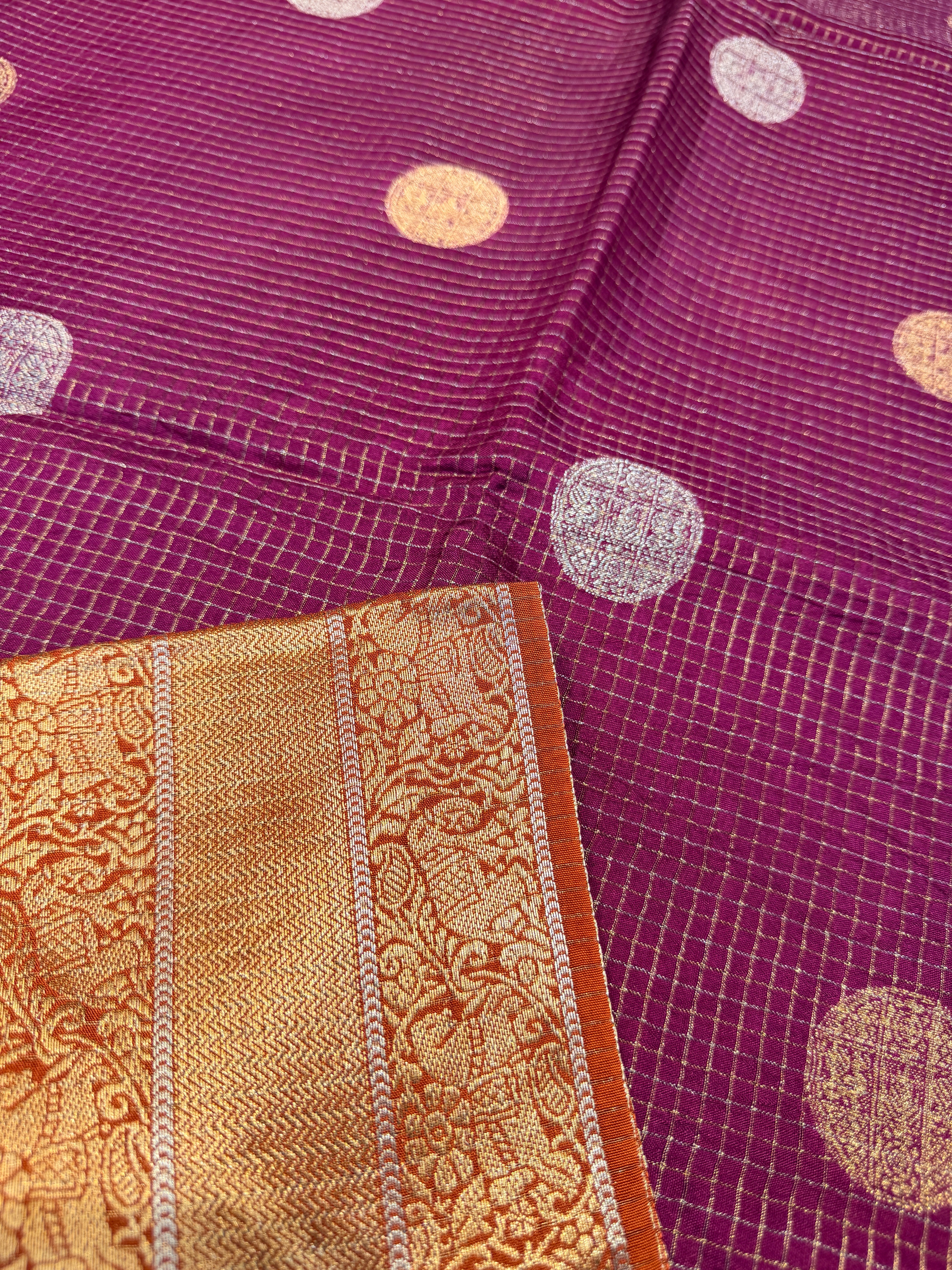 Checks Viscose Silk-Wine