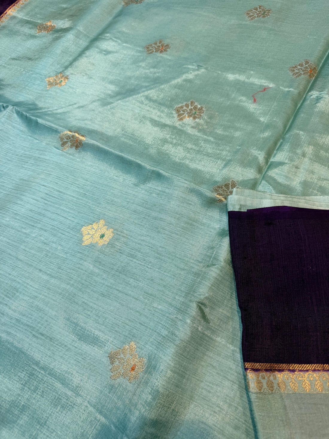 Viscose Crepe Plain Border- Pastel Green