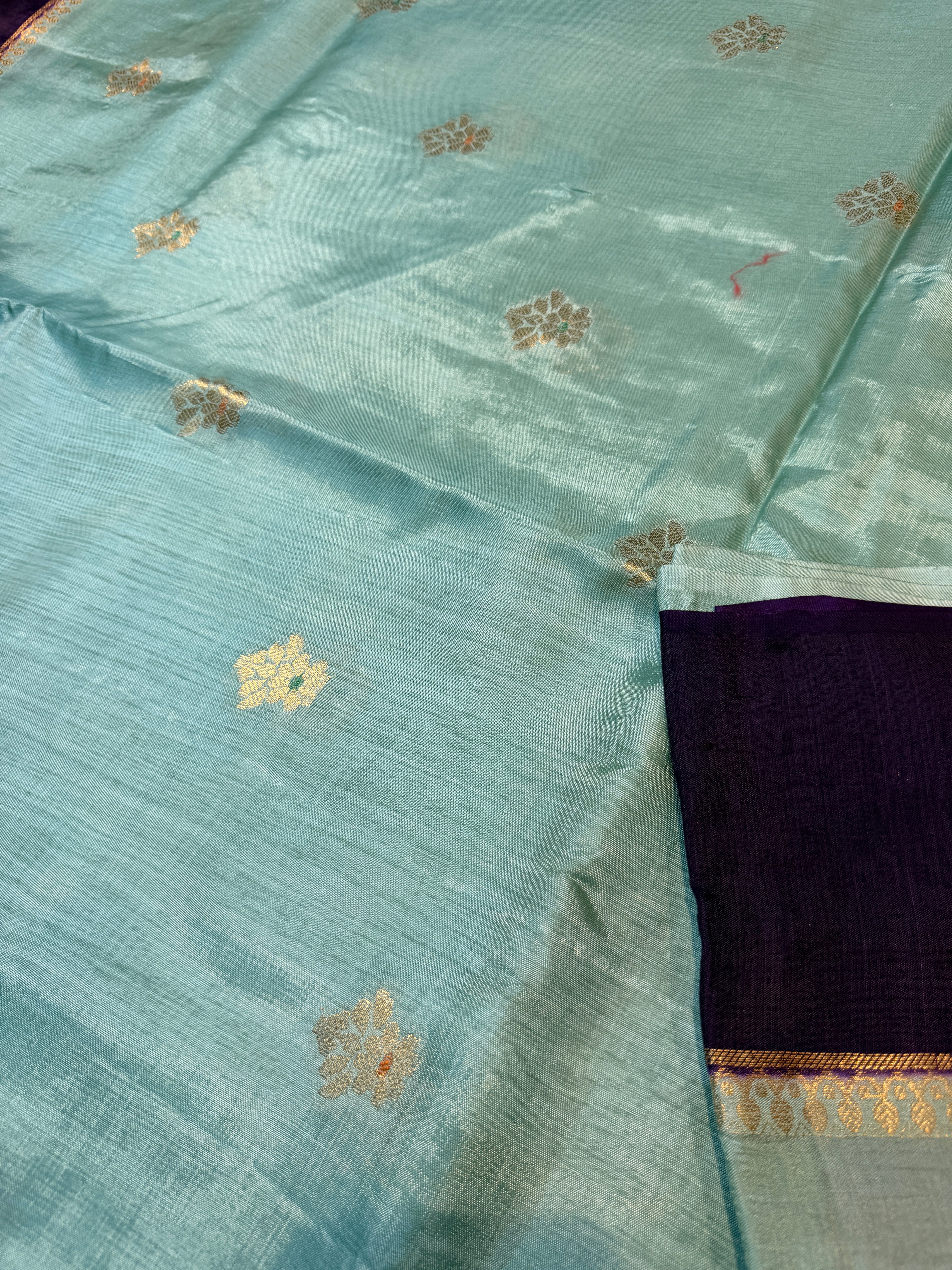 Viscose Crepe Plain Border- Pastel Green