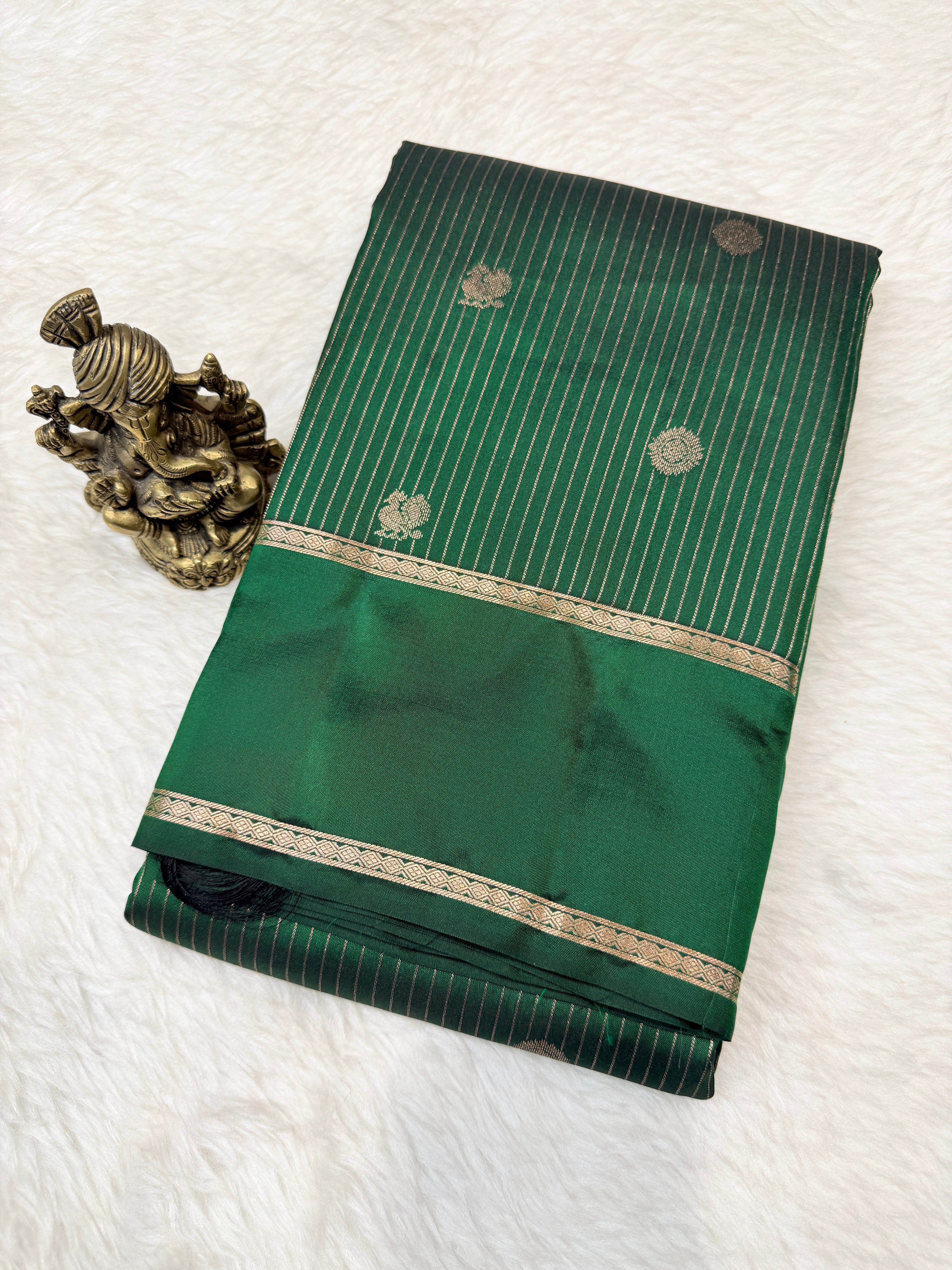 Pure Kanchi Stripes Bentex Border-Green