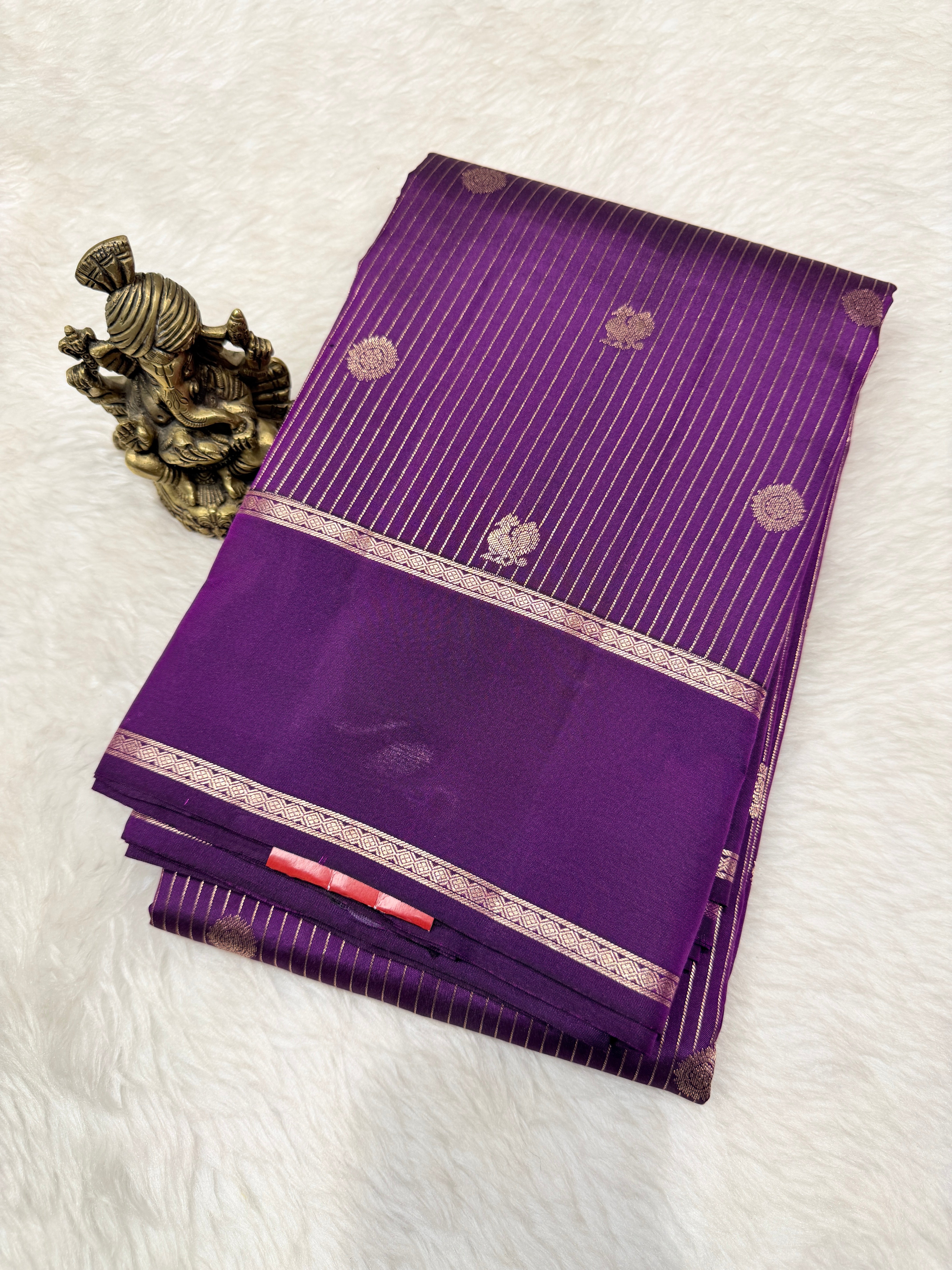 Pure Kanchi Stripes Bentex Border-Purple