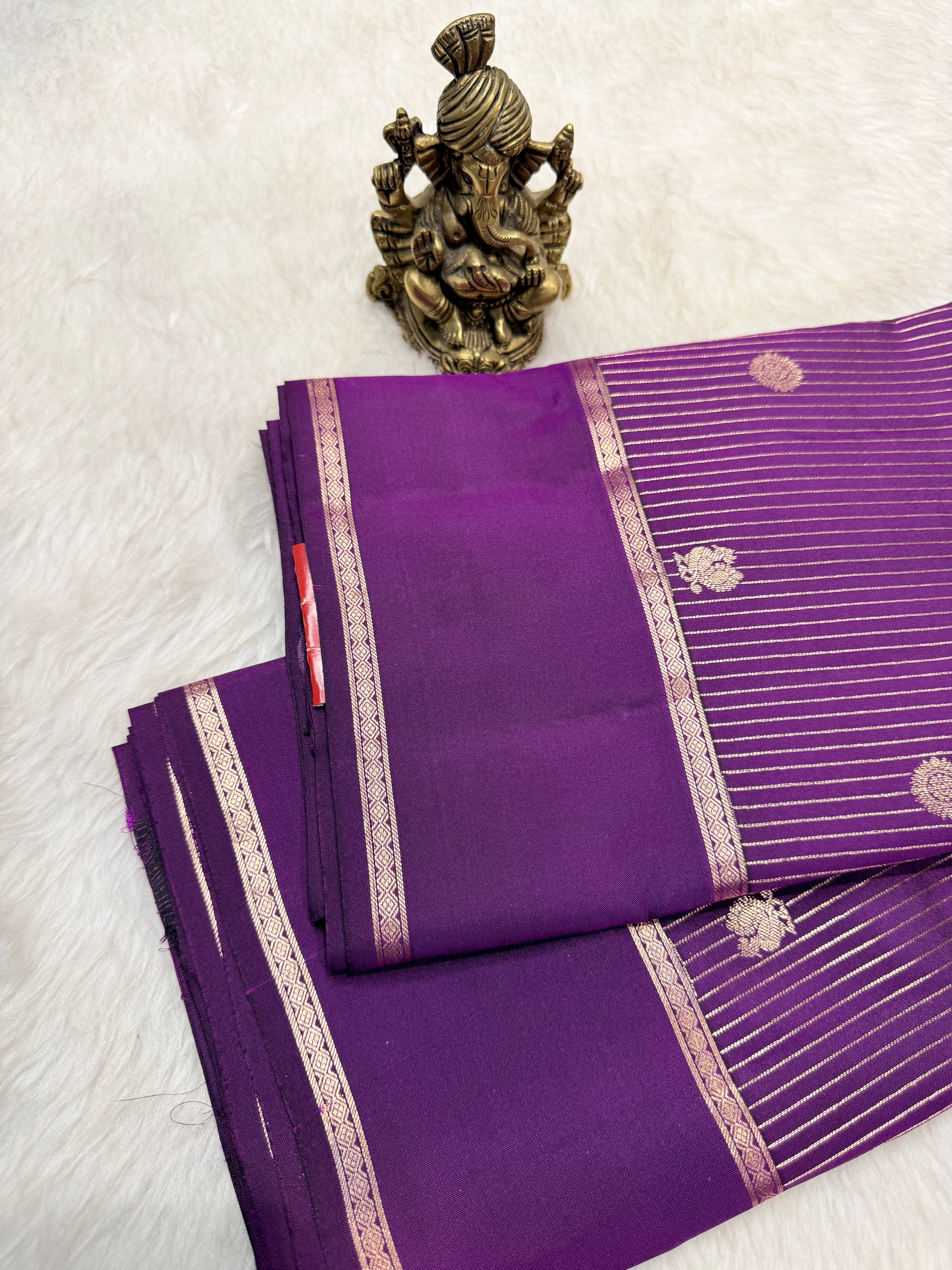 Pure Kanchi Stripes Bentex Border-Purple