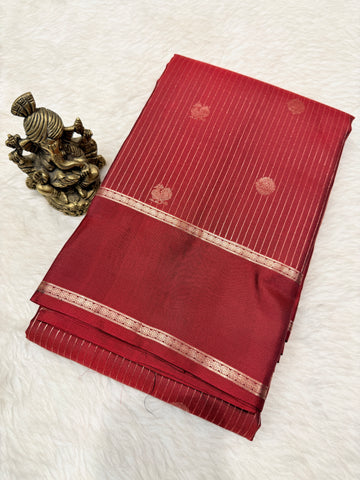 Pure Kanchi Stripes Bentex Border-Maroon