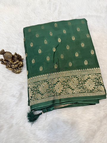 Banaras Crepe Silk- Green