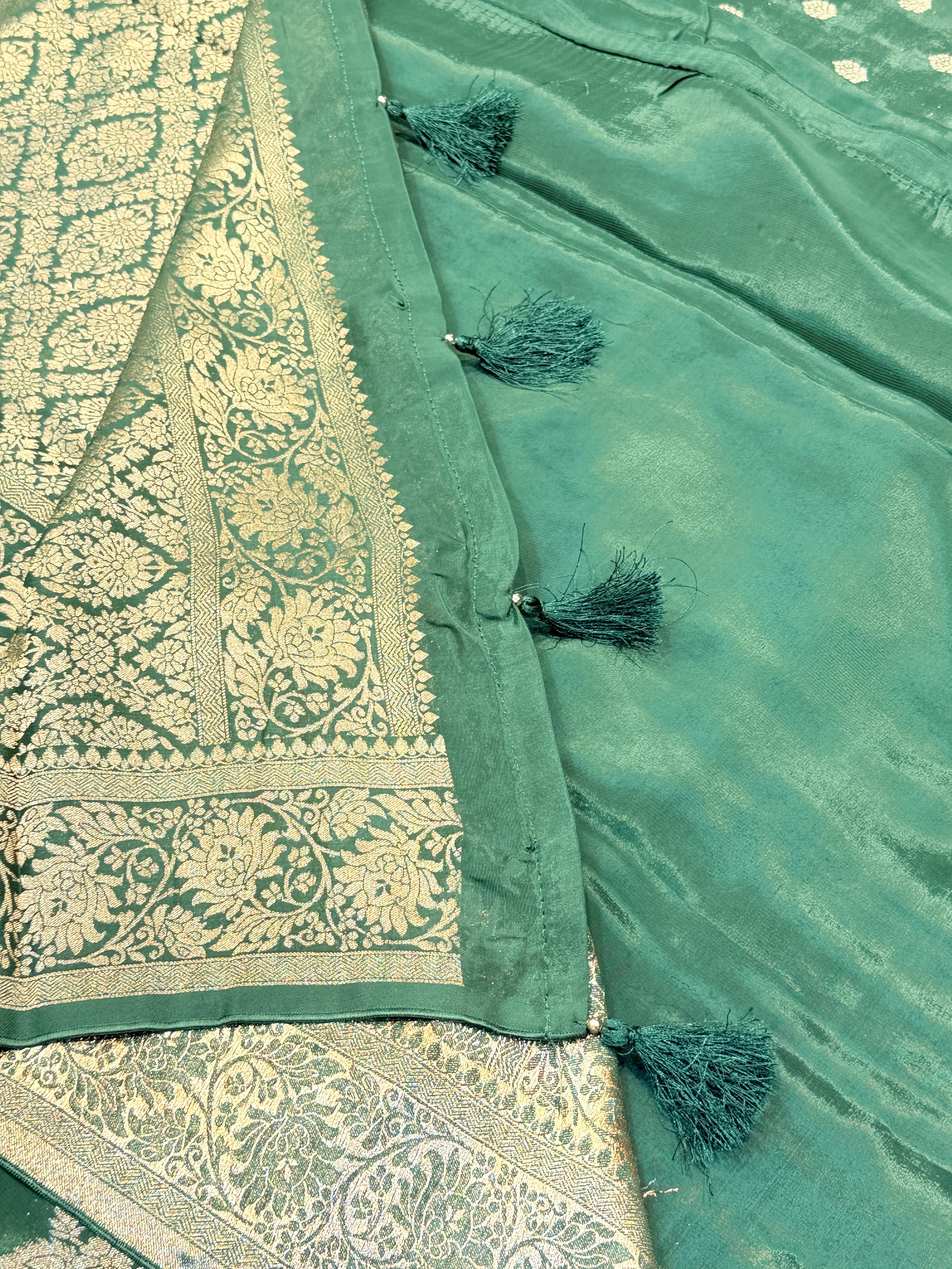 Banaras Crepe Silk- Green