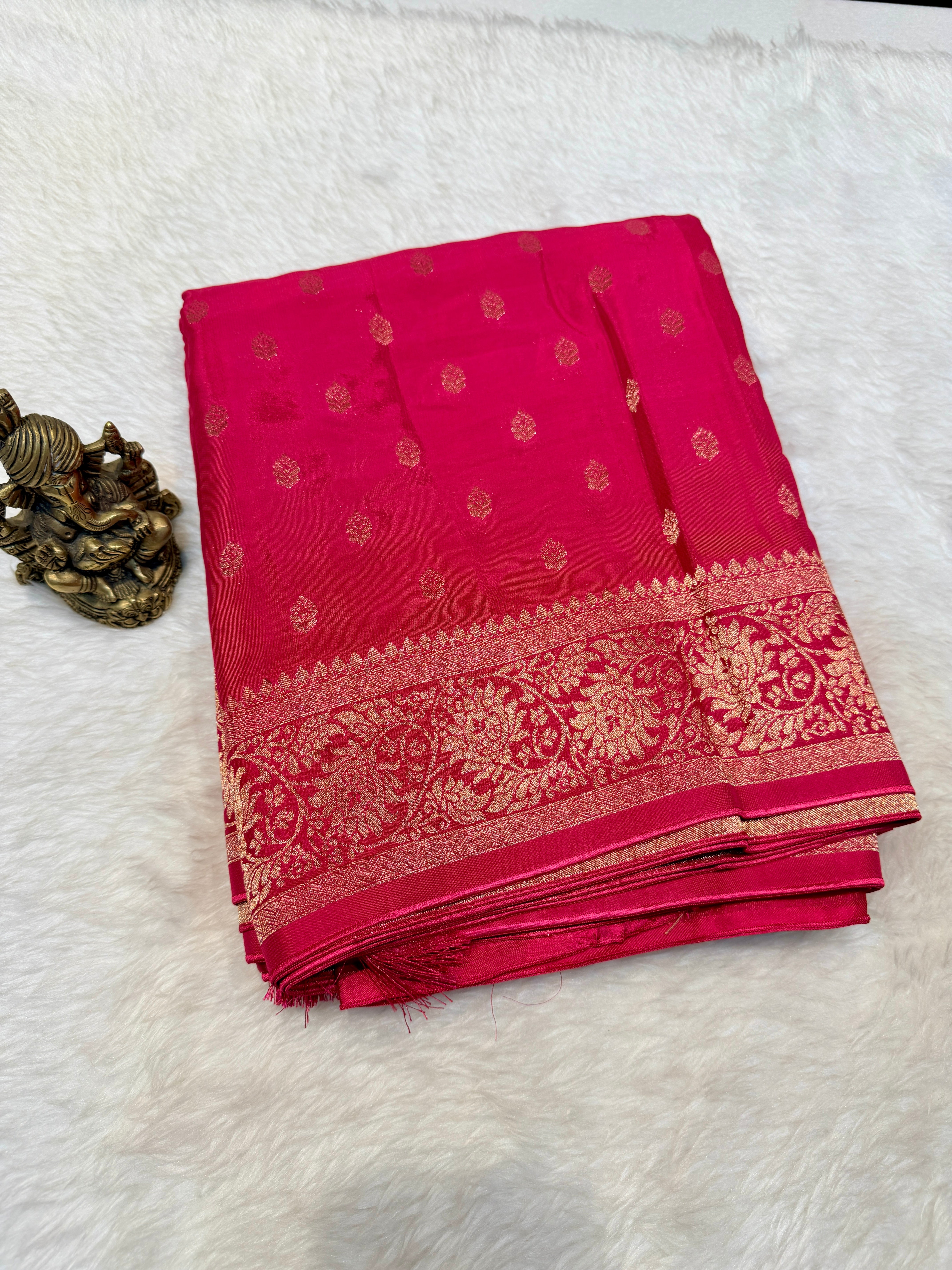 Banaras Crepe Silk- Rani Pink