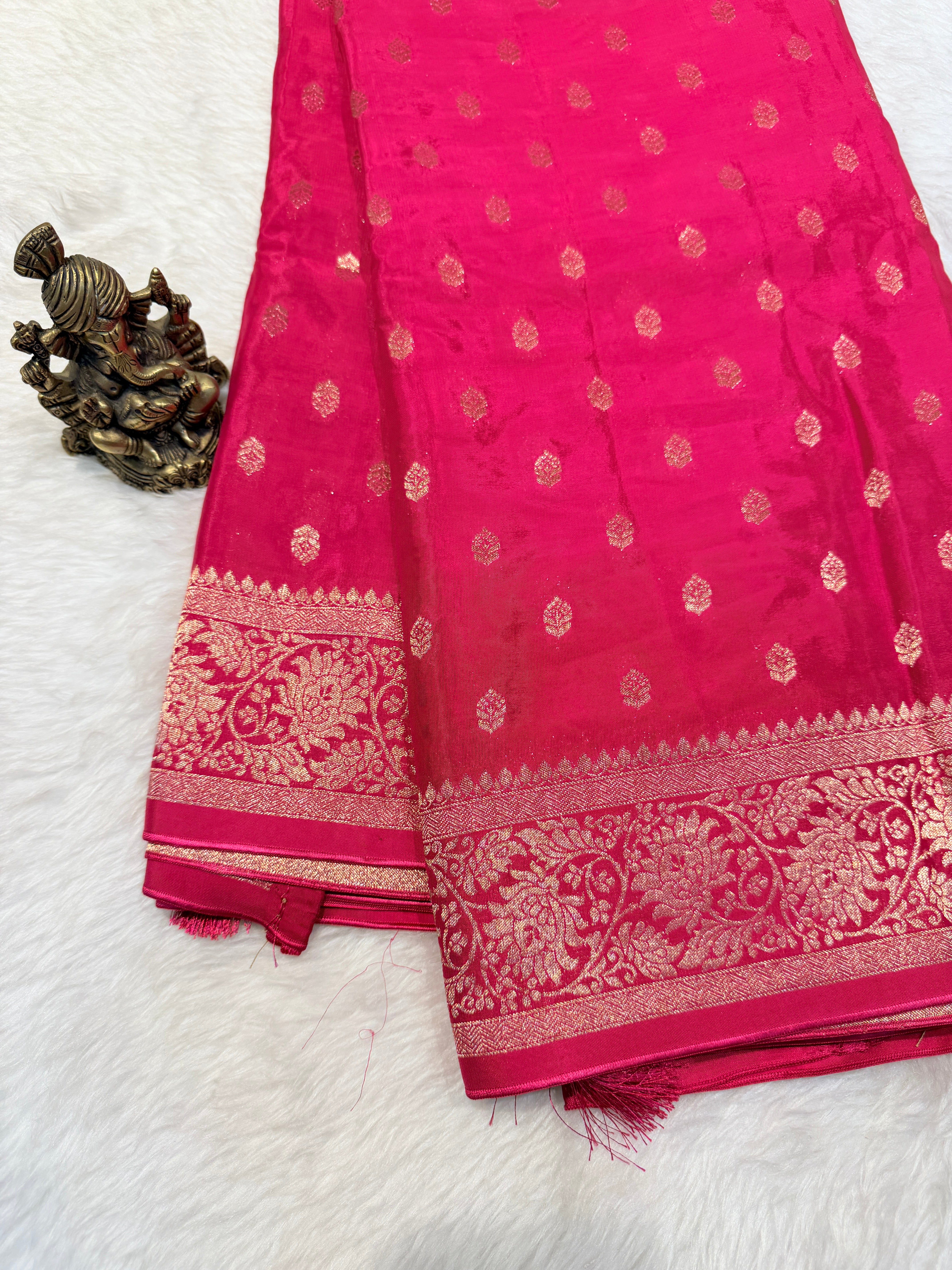 Banaras Crepe Silk- Rani Pink