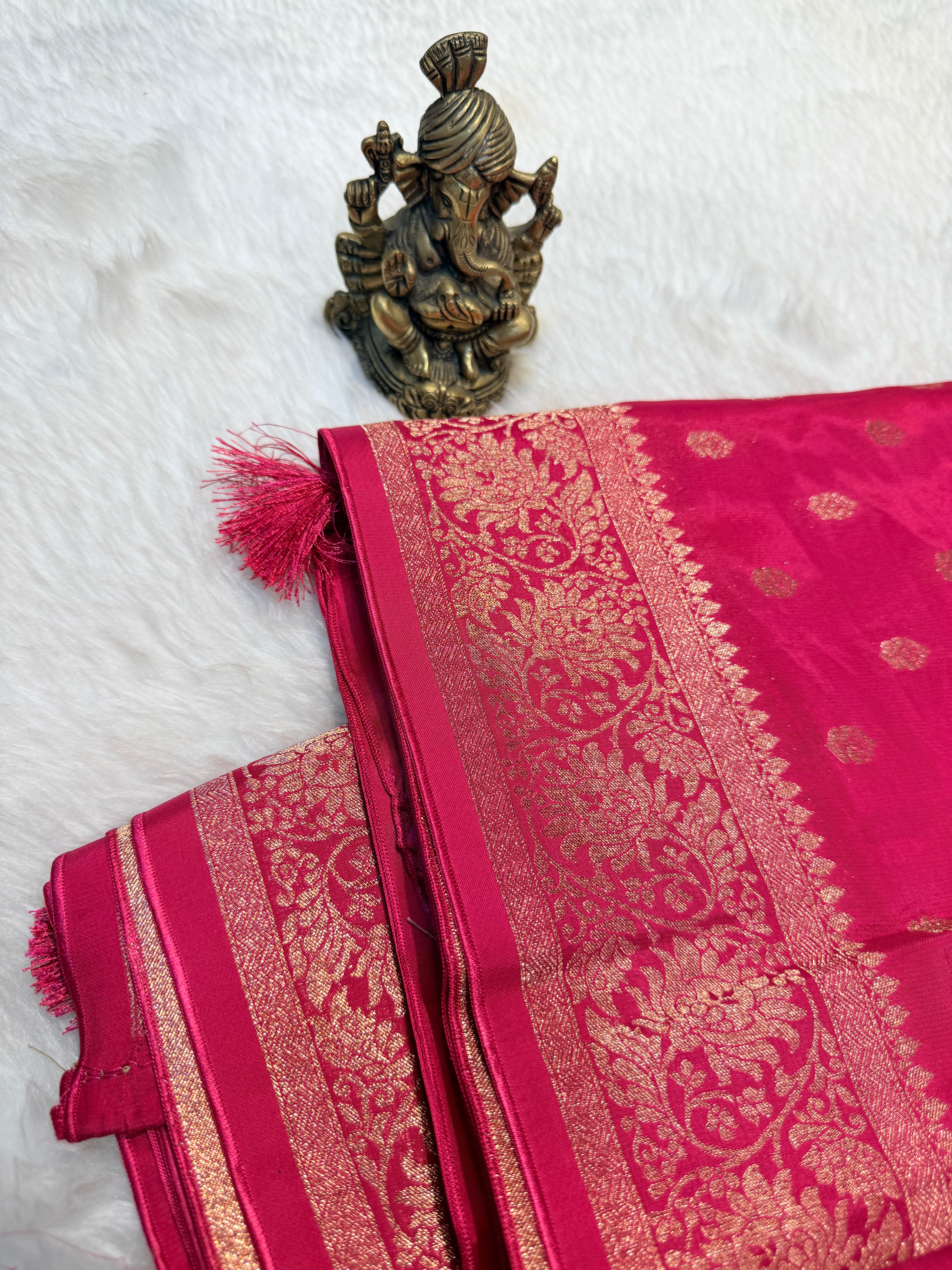 Banaras Crepe Silk- Rani Pink