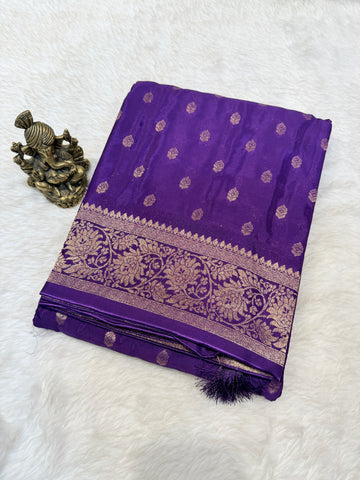 Banaras Crepe Silk- Purple