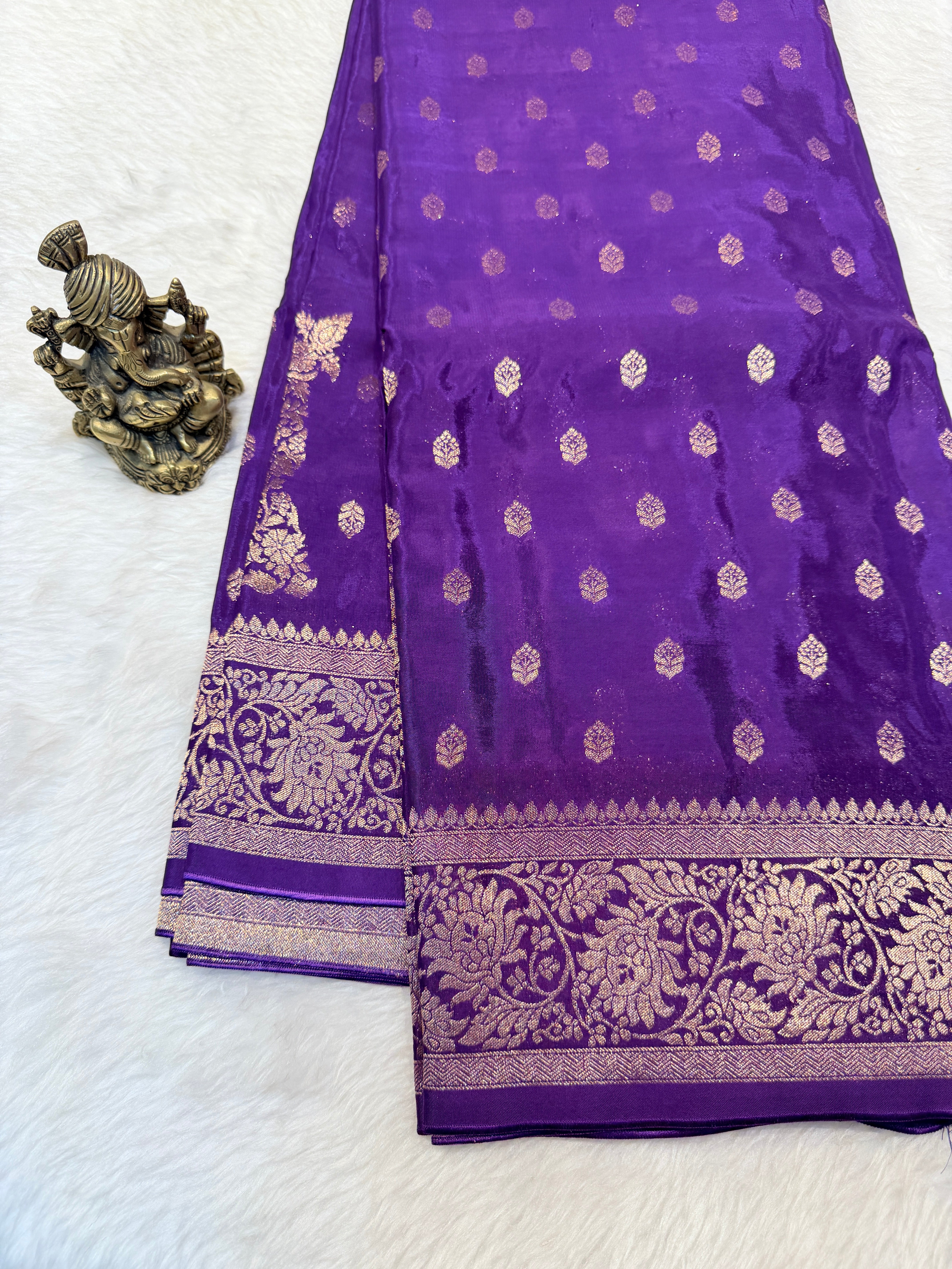 Banaras Crepe Silk- Purple