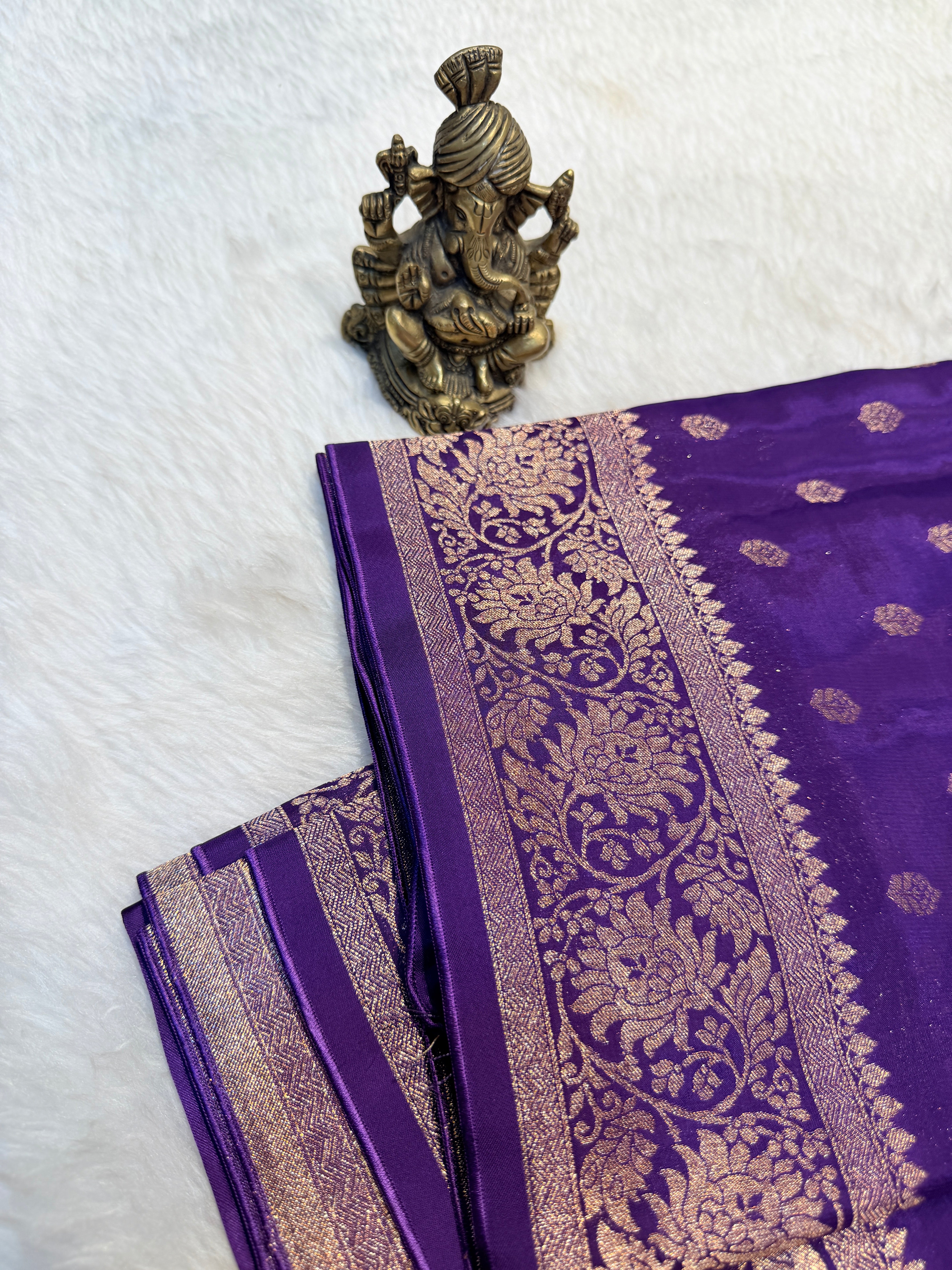 Banaras Crepe Silk- Purple