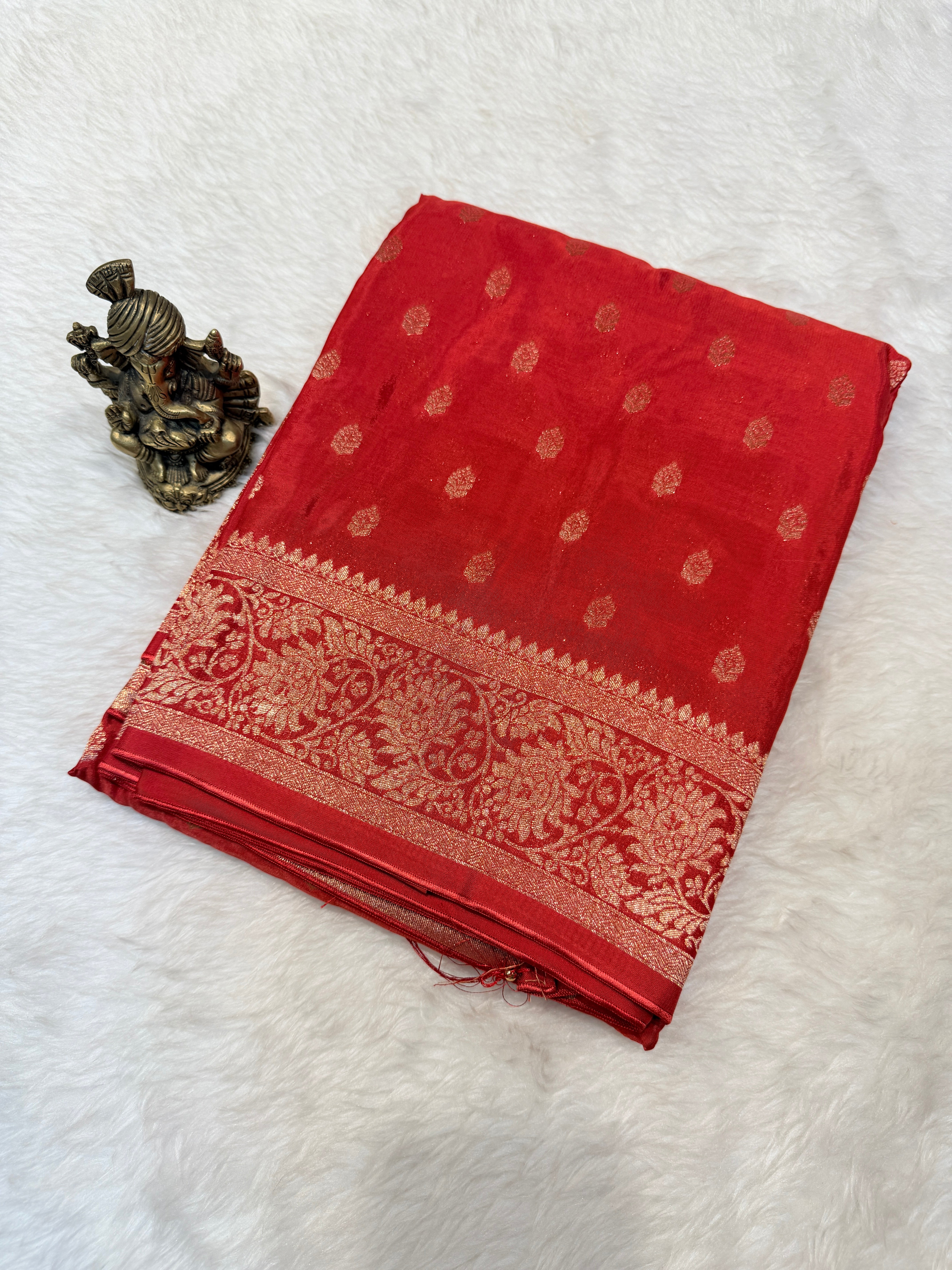 Banaras Crepe Silk- Red