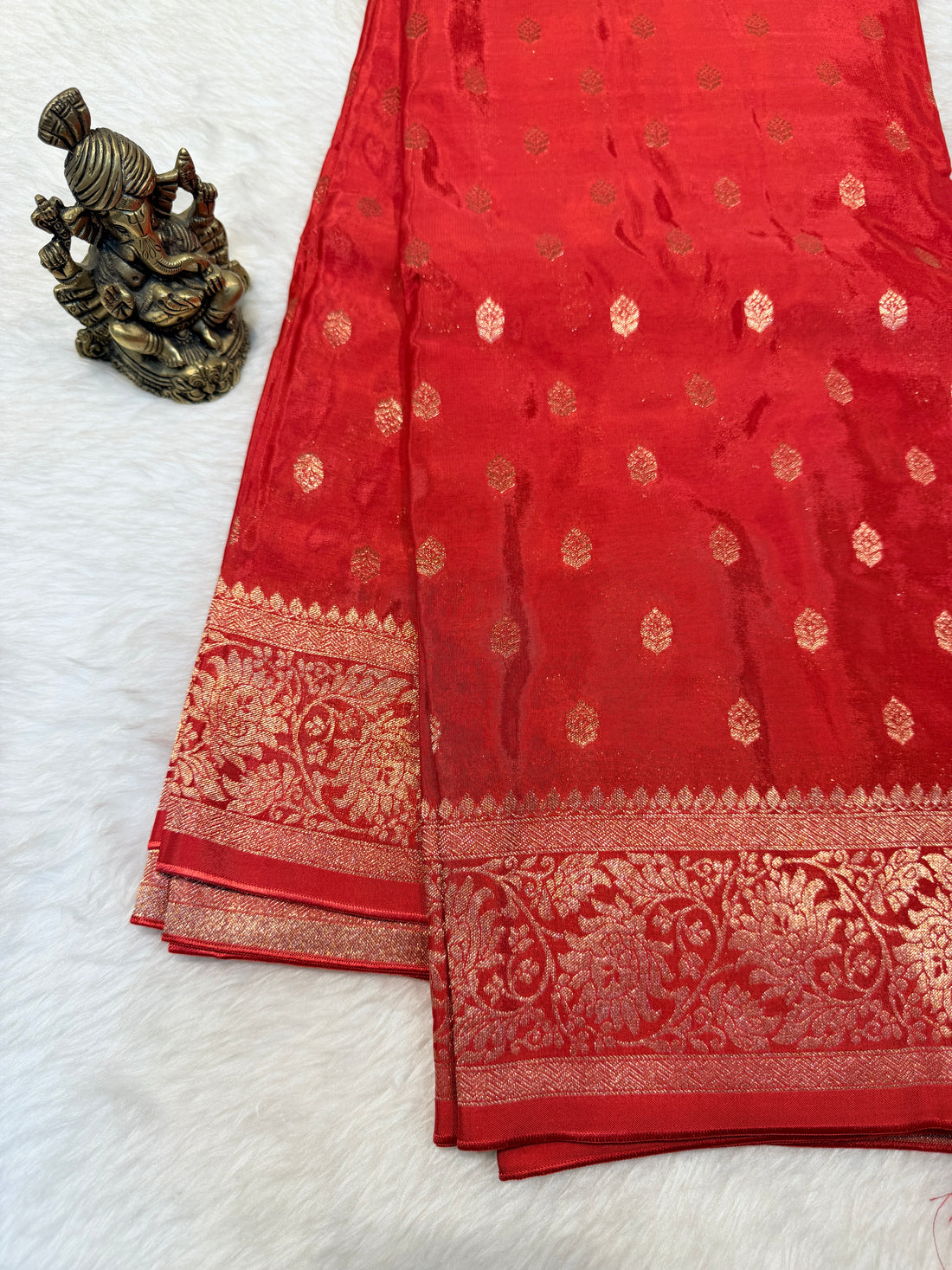 Banaras Crepe Silk- Red