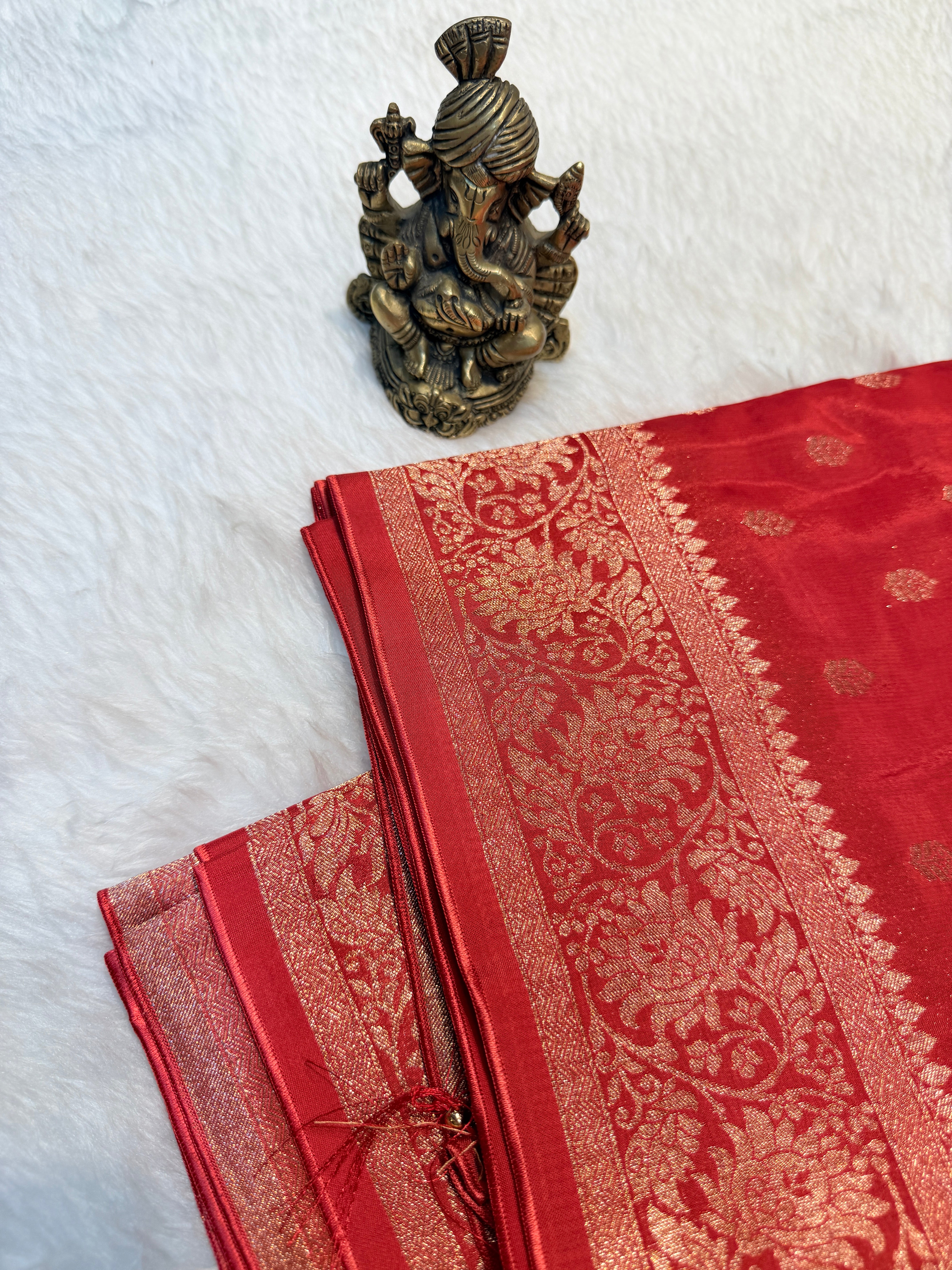 Banaras Crepe Silk- Red