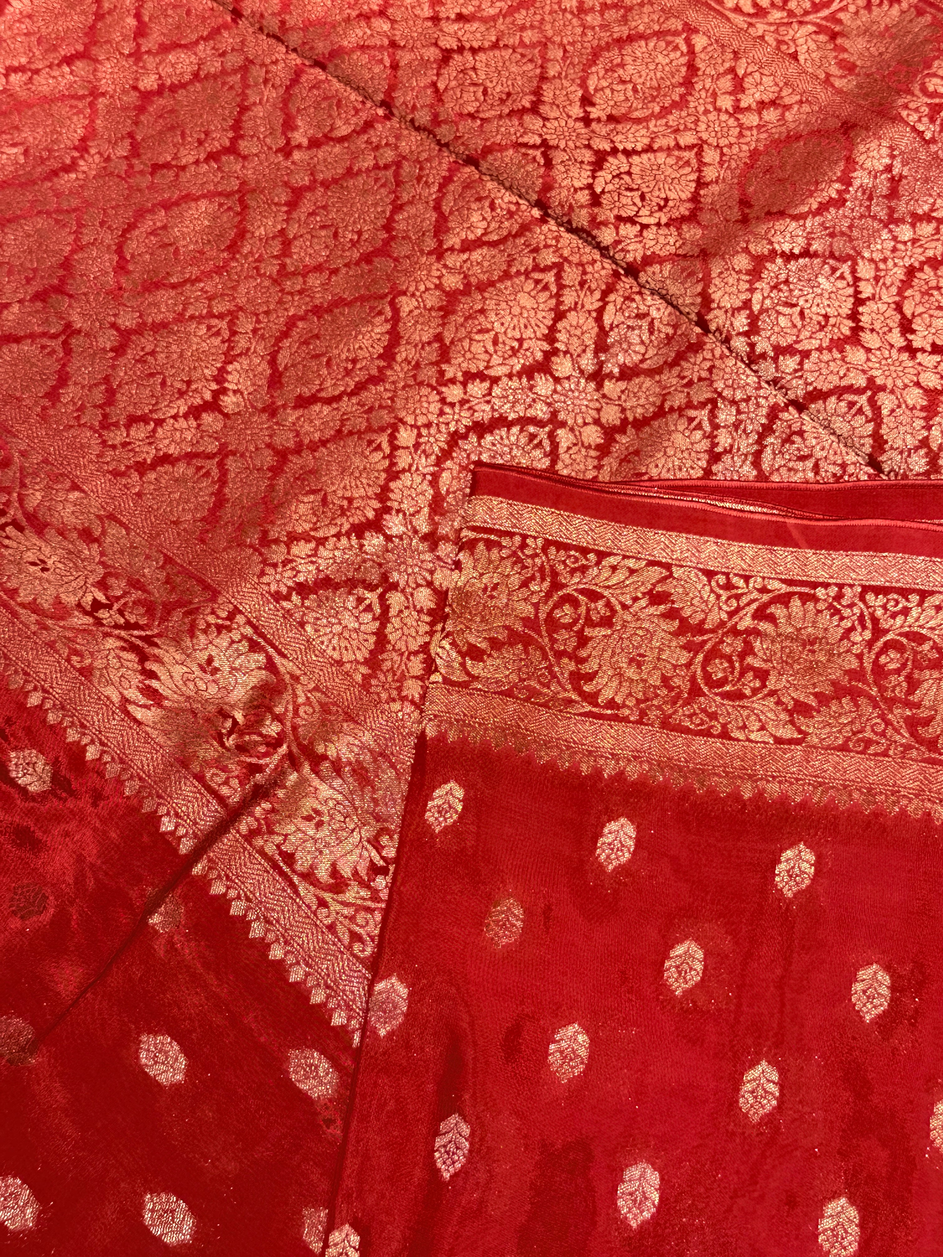 Banaras Crepe Silk- Red