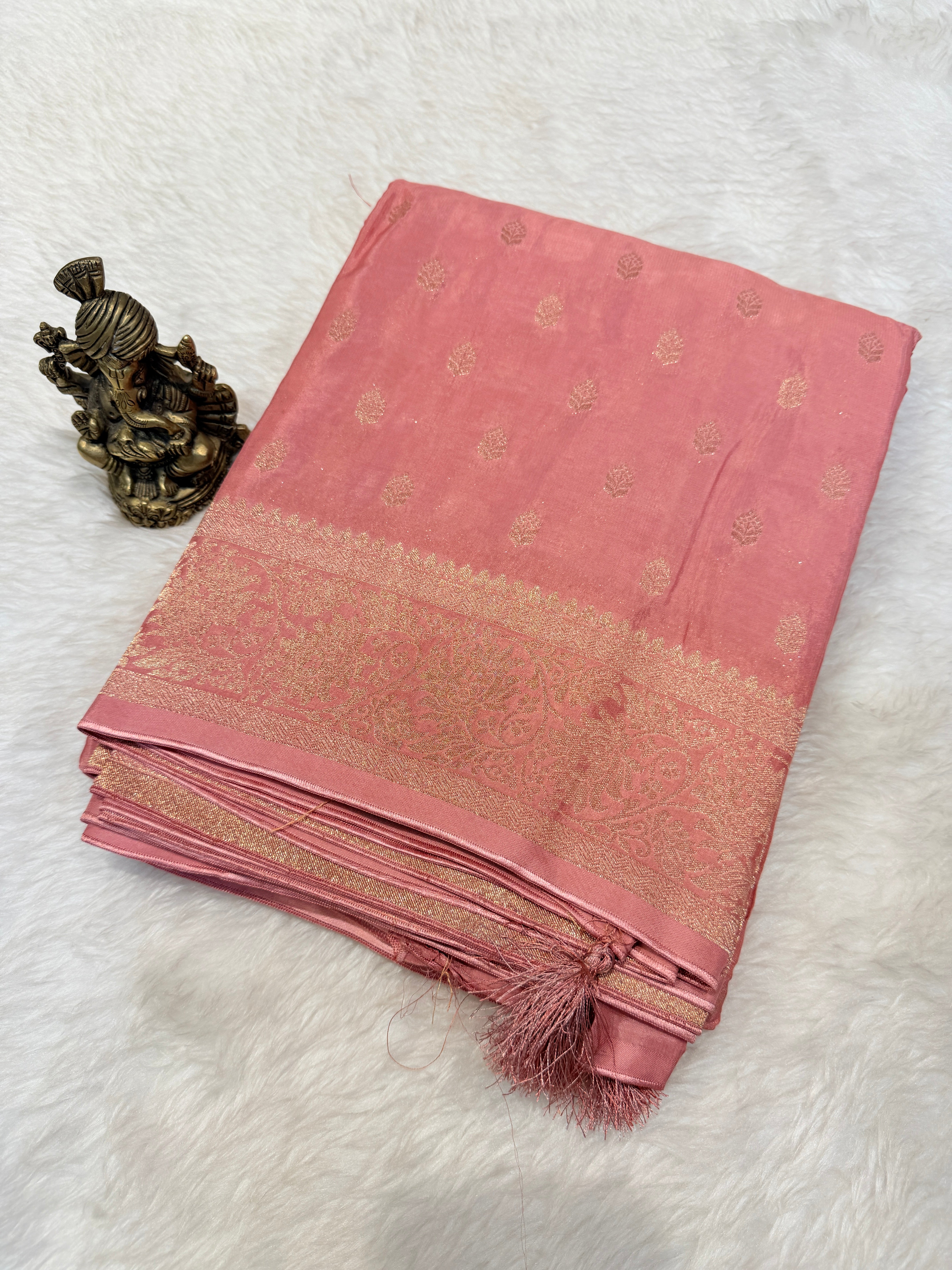Banaras Crepe Silk- Peach