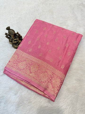 Banaras Crepe Silk- Pink
