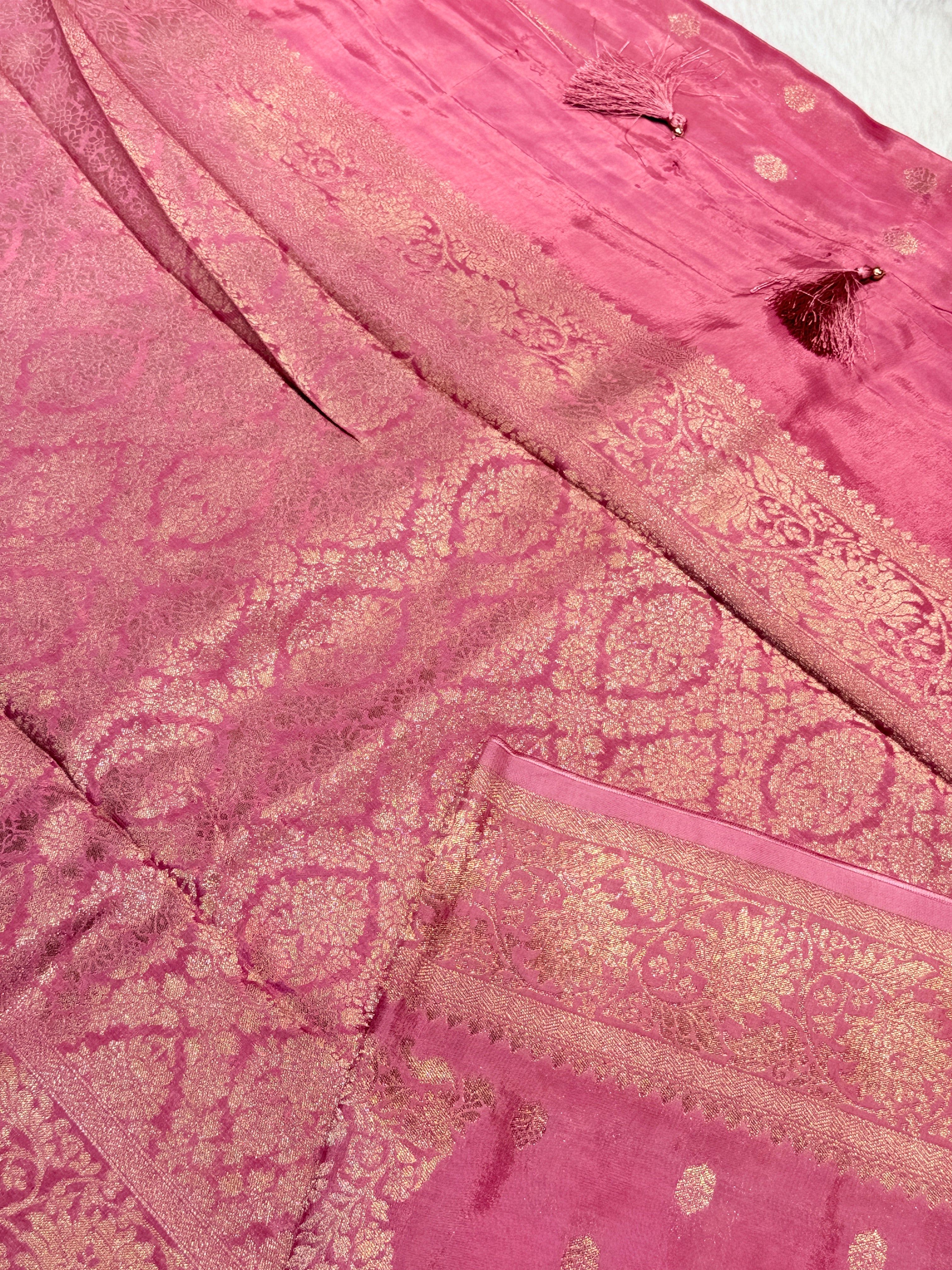 Banaras Crepe Silk- Pink