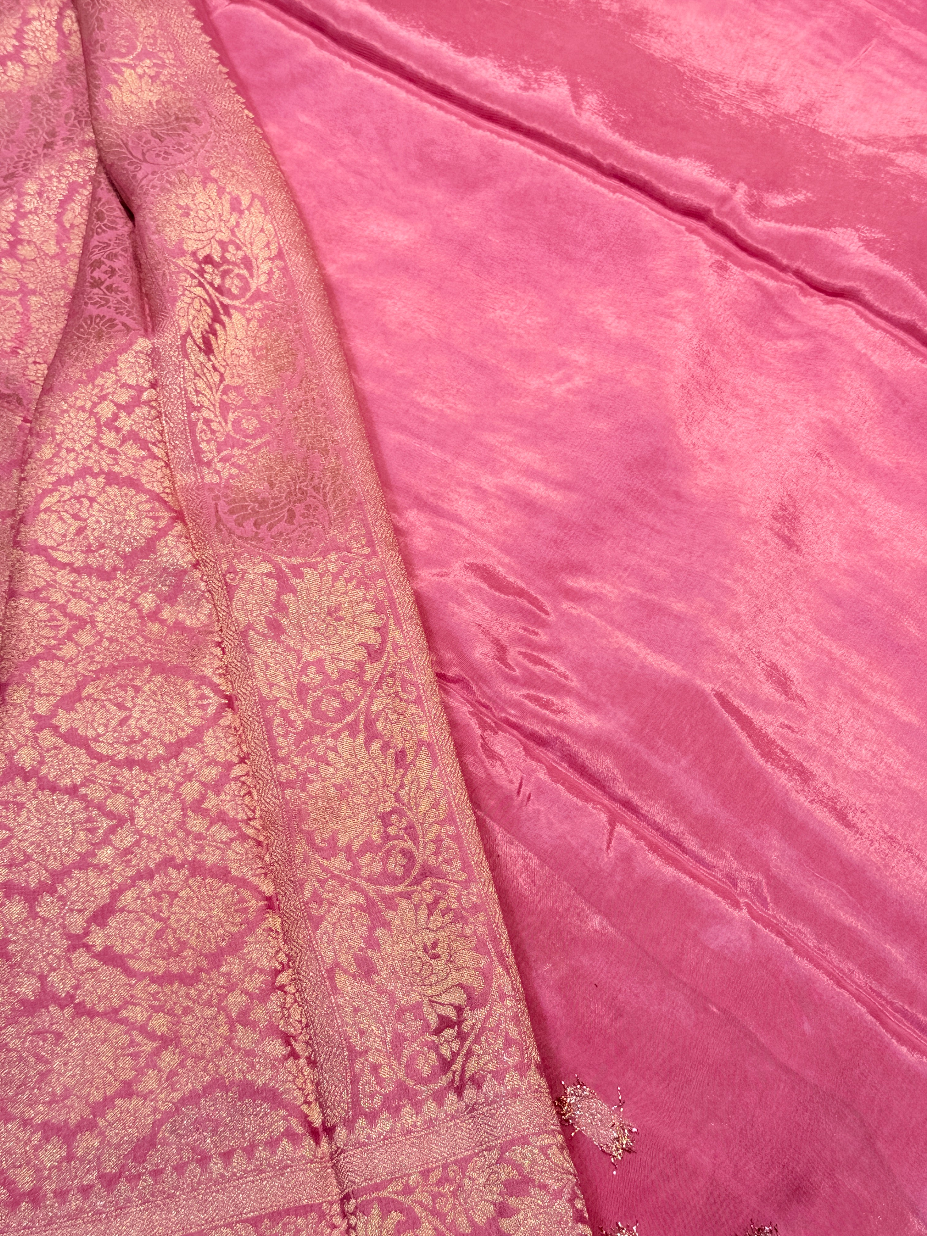 Banaras Crepe Silk- Pink