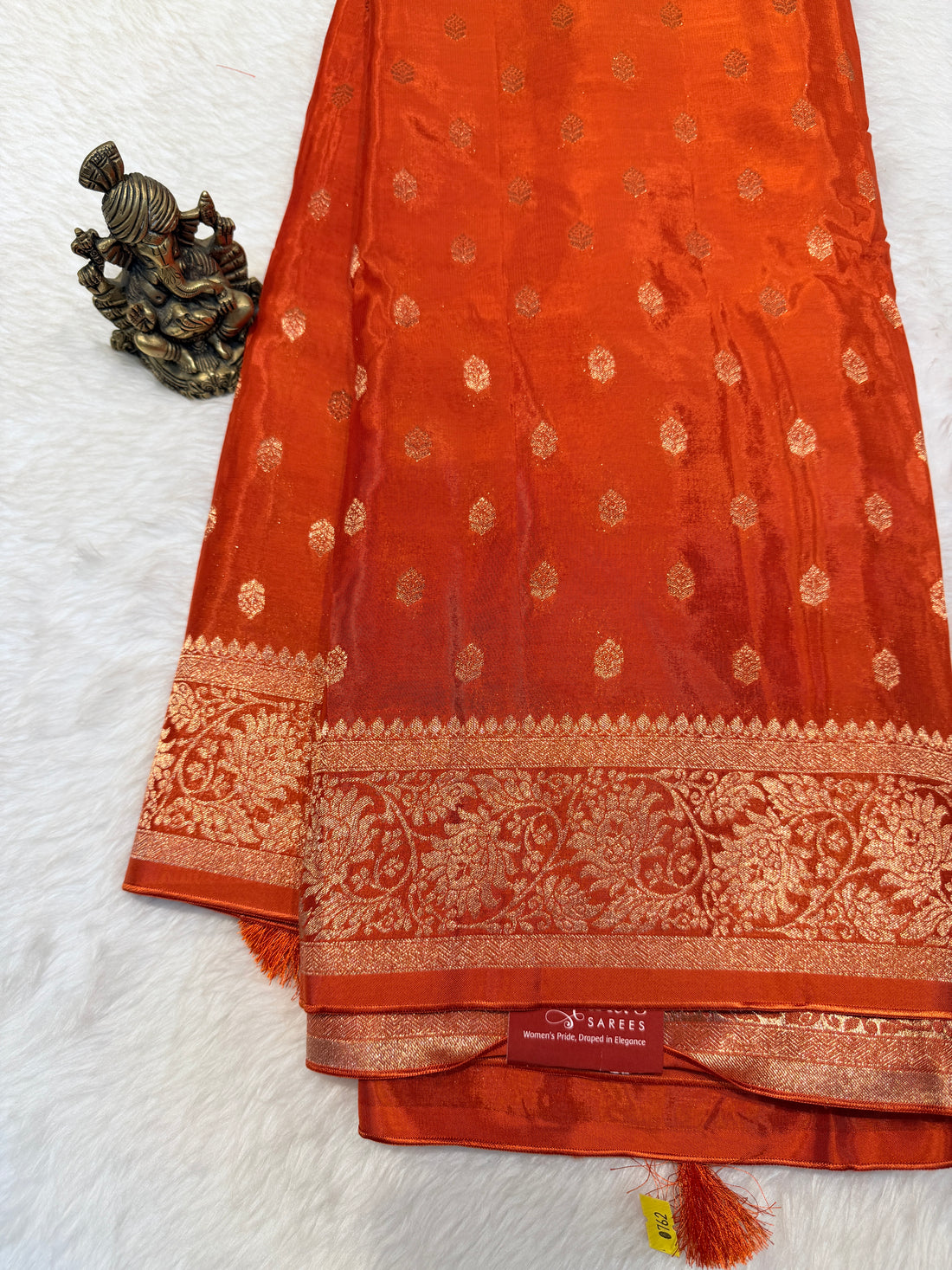 Banaras Crepe Silk- Orange