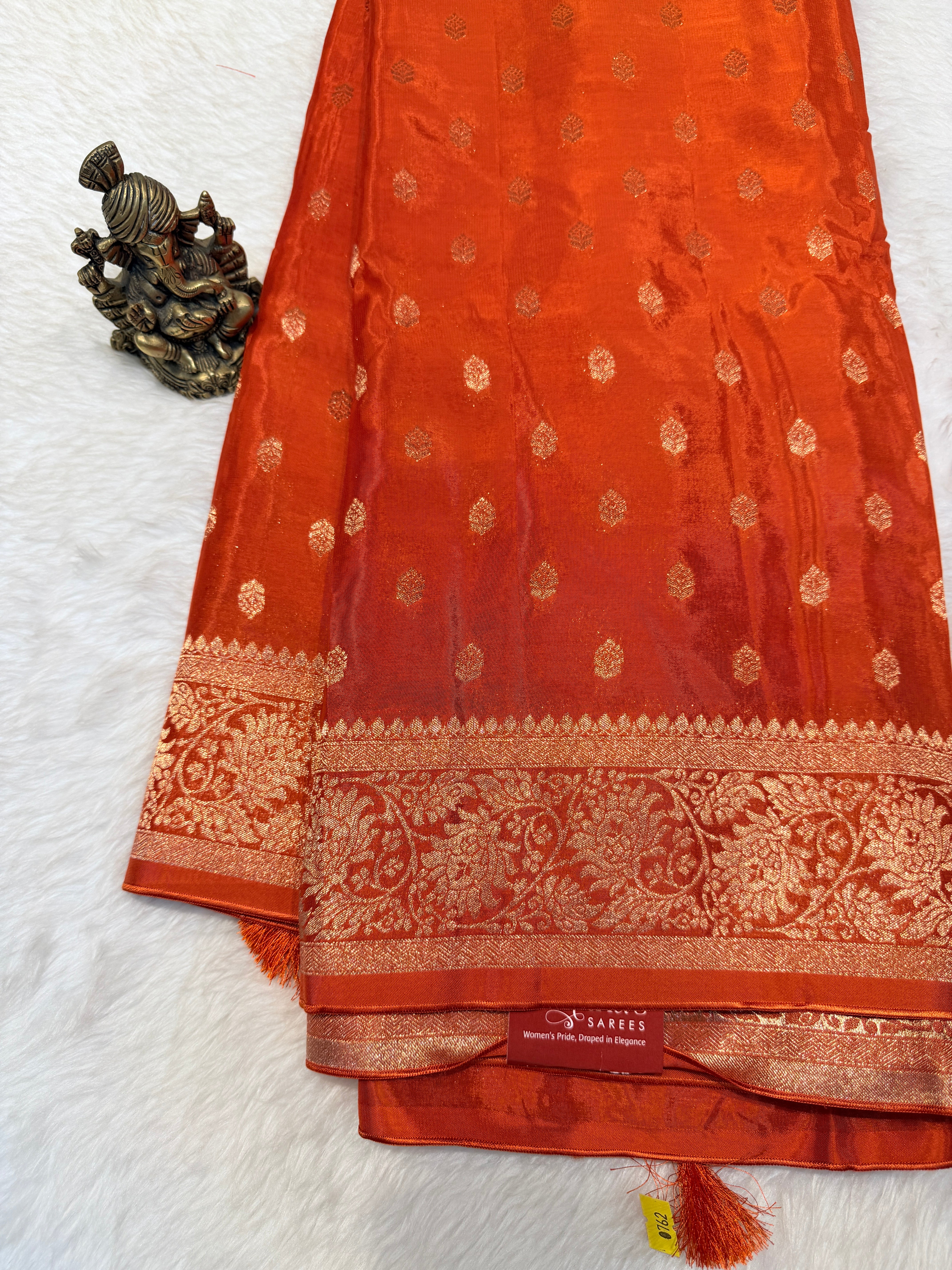 Banaras Crepe Silk- Orange