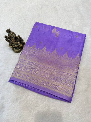 Semi Banaras Crepe- Lavender