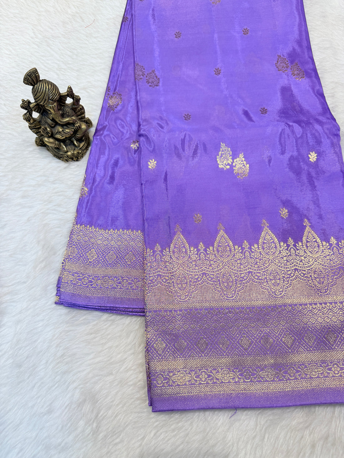 Semi Banaras Crepe- Lavender