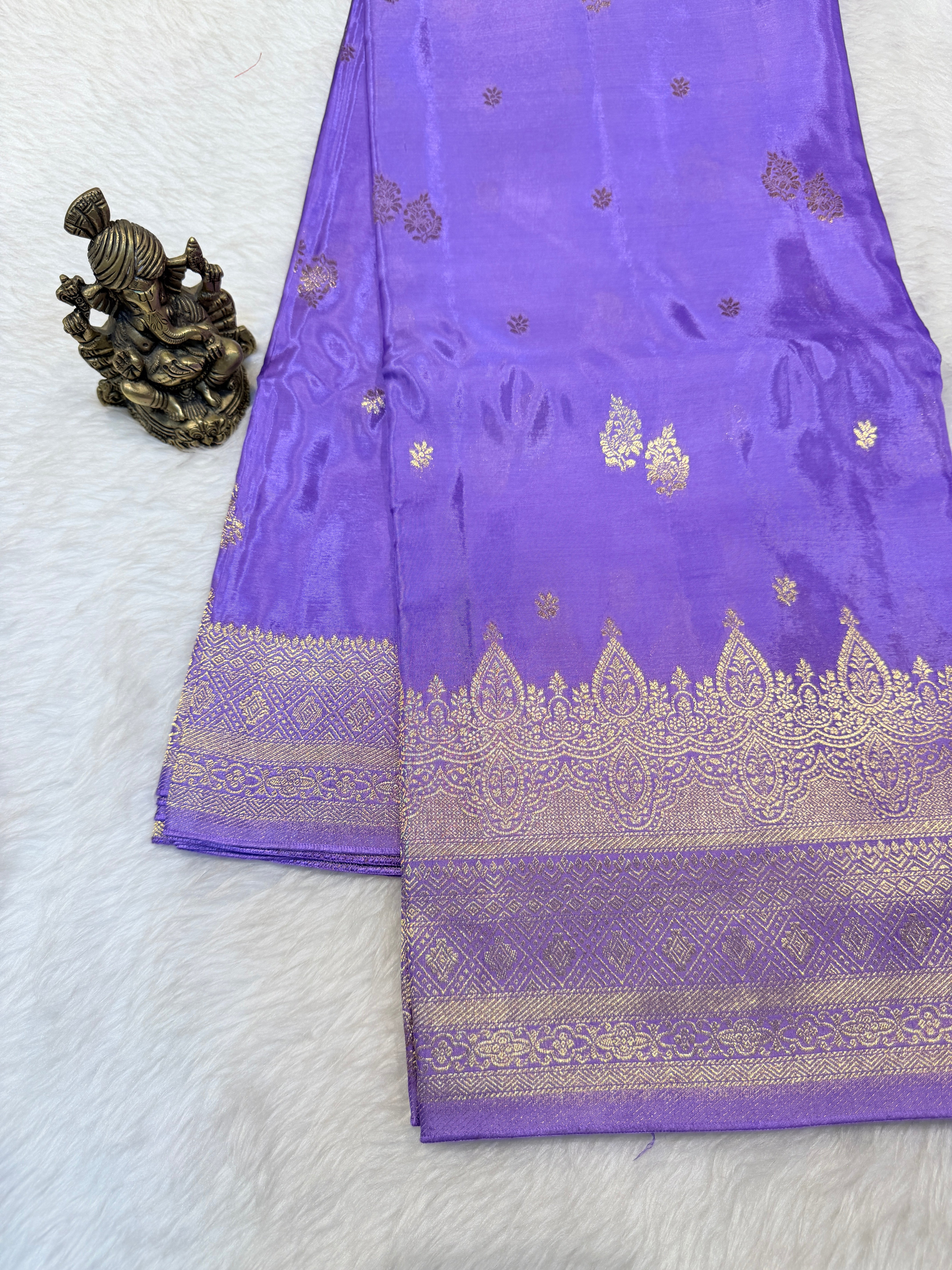 Semi Banaras Crepe- Lavender