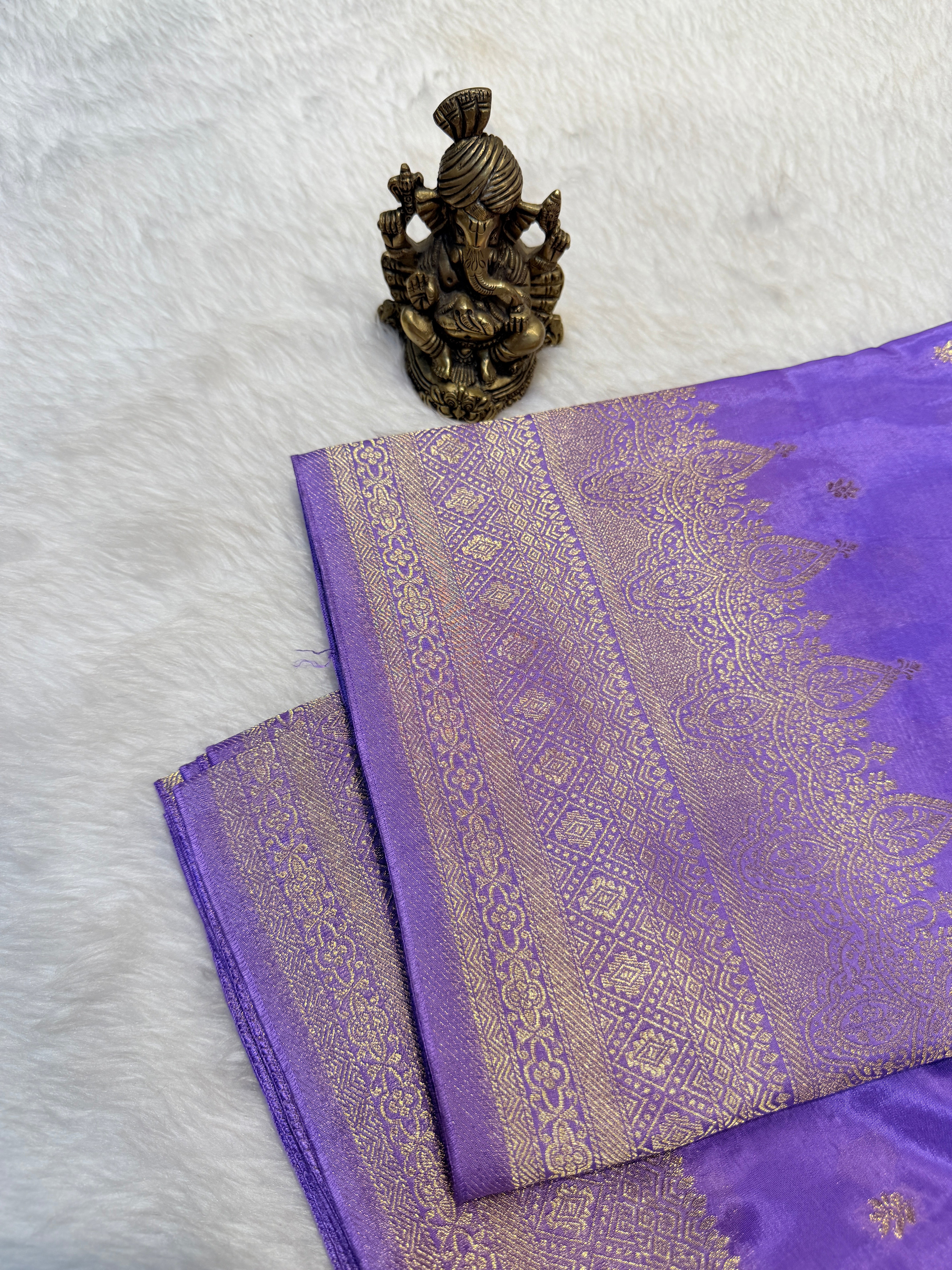 Semi Banaras Crepe- Lavender