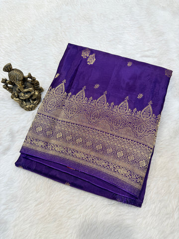 Semi Banaras Crepe-Purple