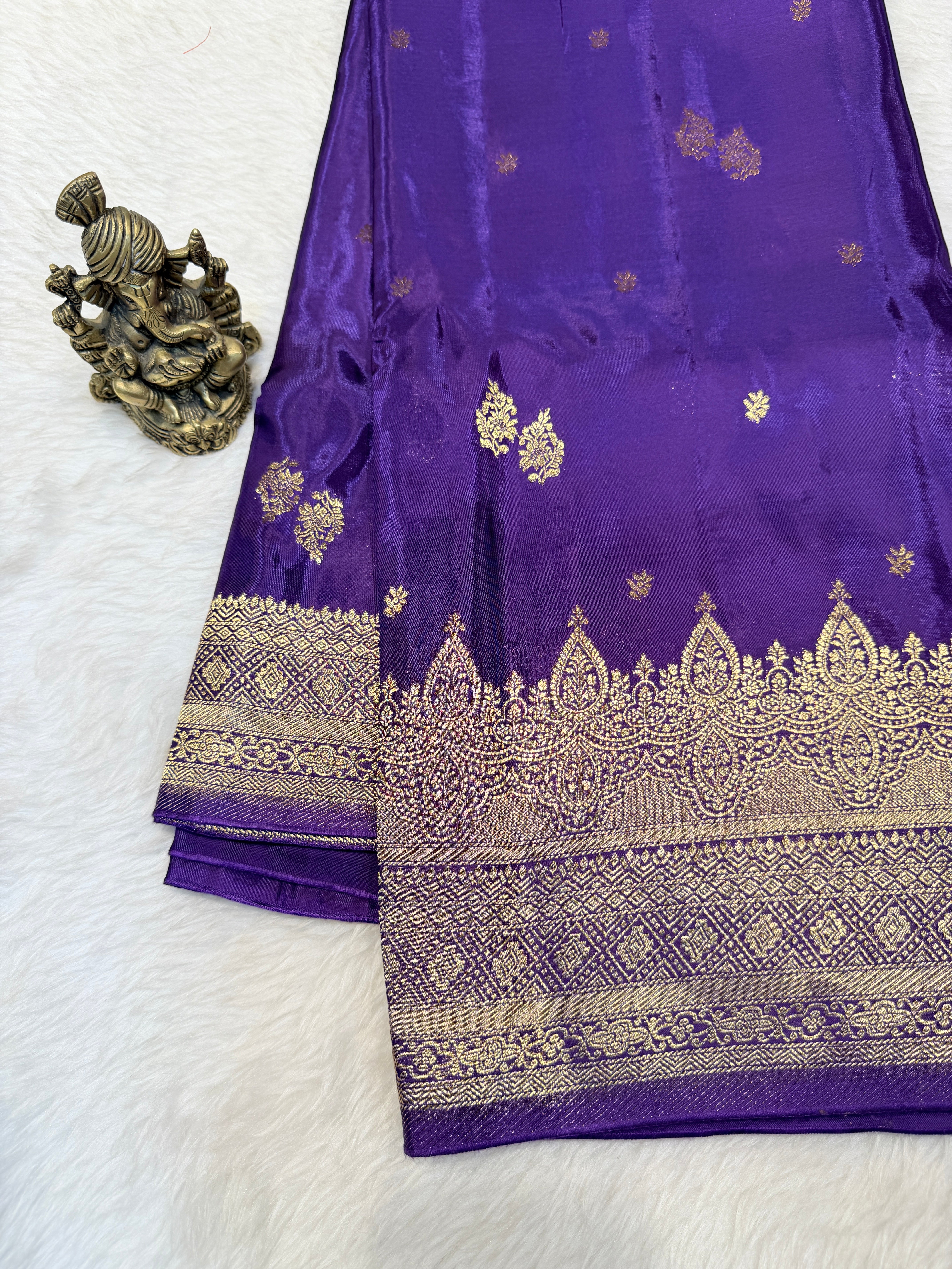 Semi Banaras Crepe-Purple