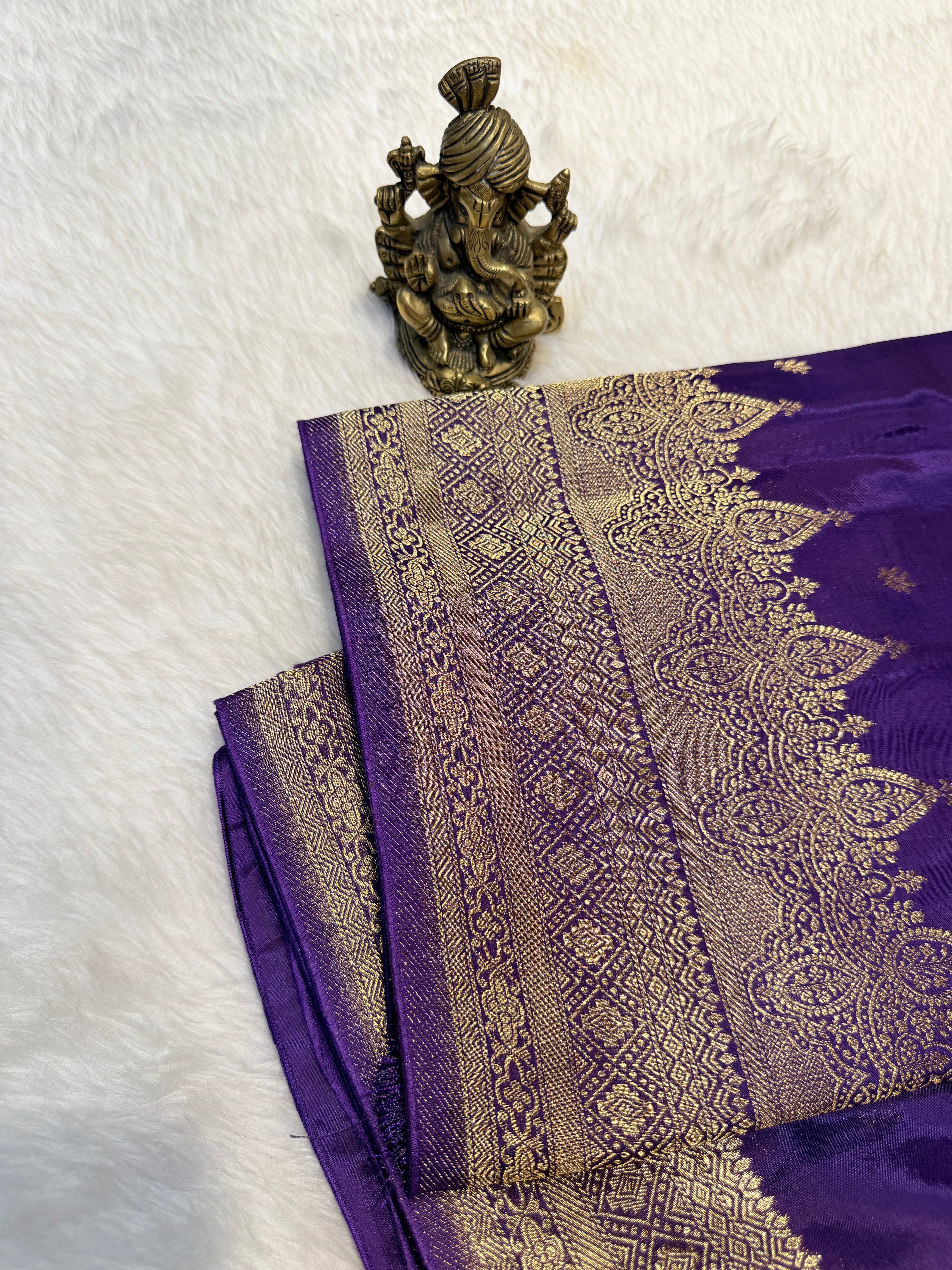 Semi Banaras Crepe-Purple