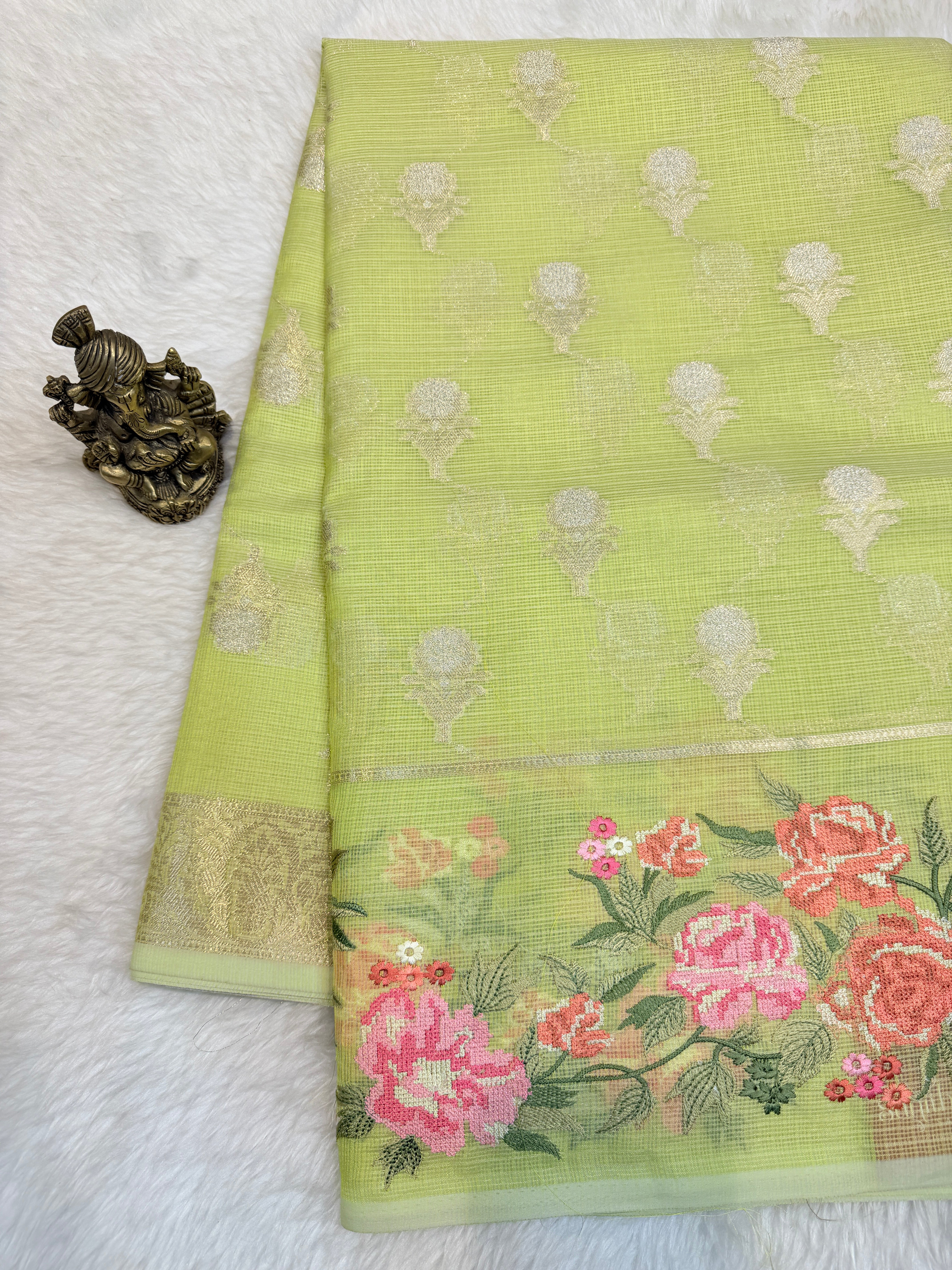 Kota Checks Deer Embroidery Saree