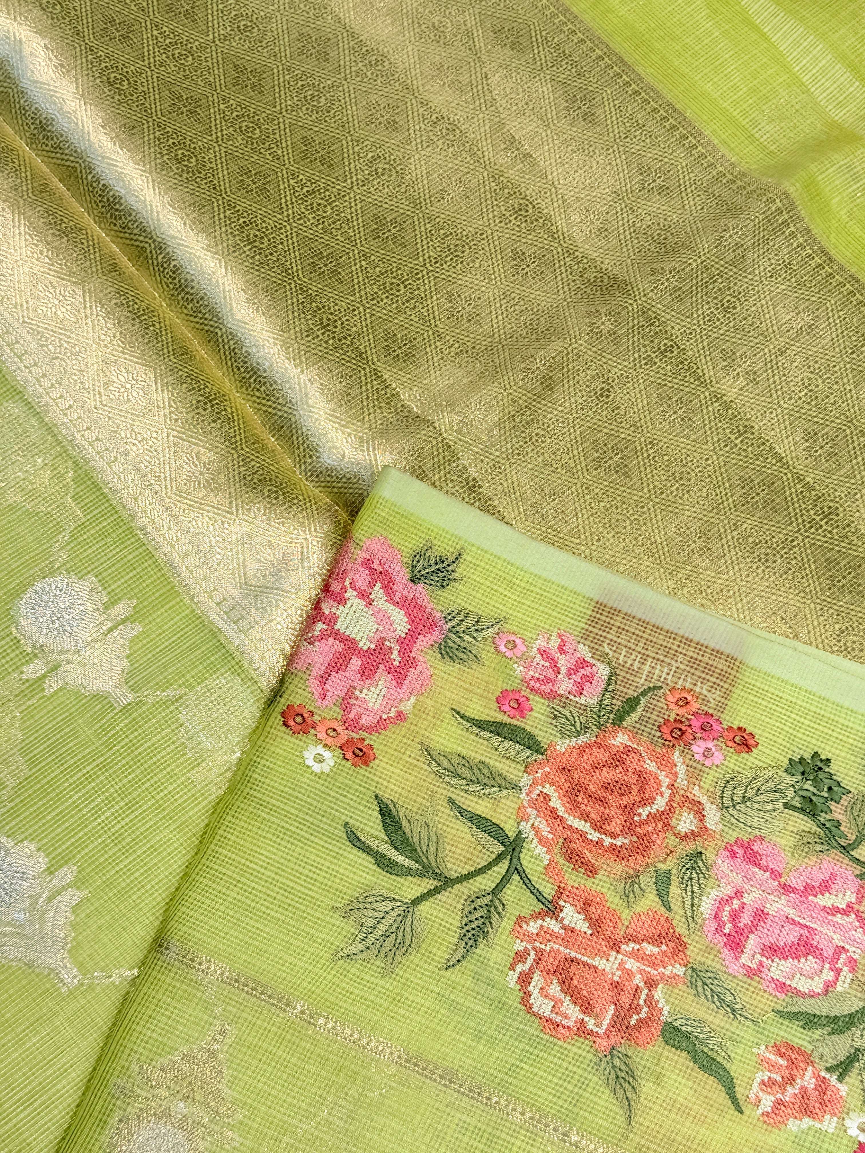 Kota Checks Deer Embroidery Saree