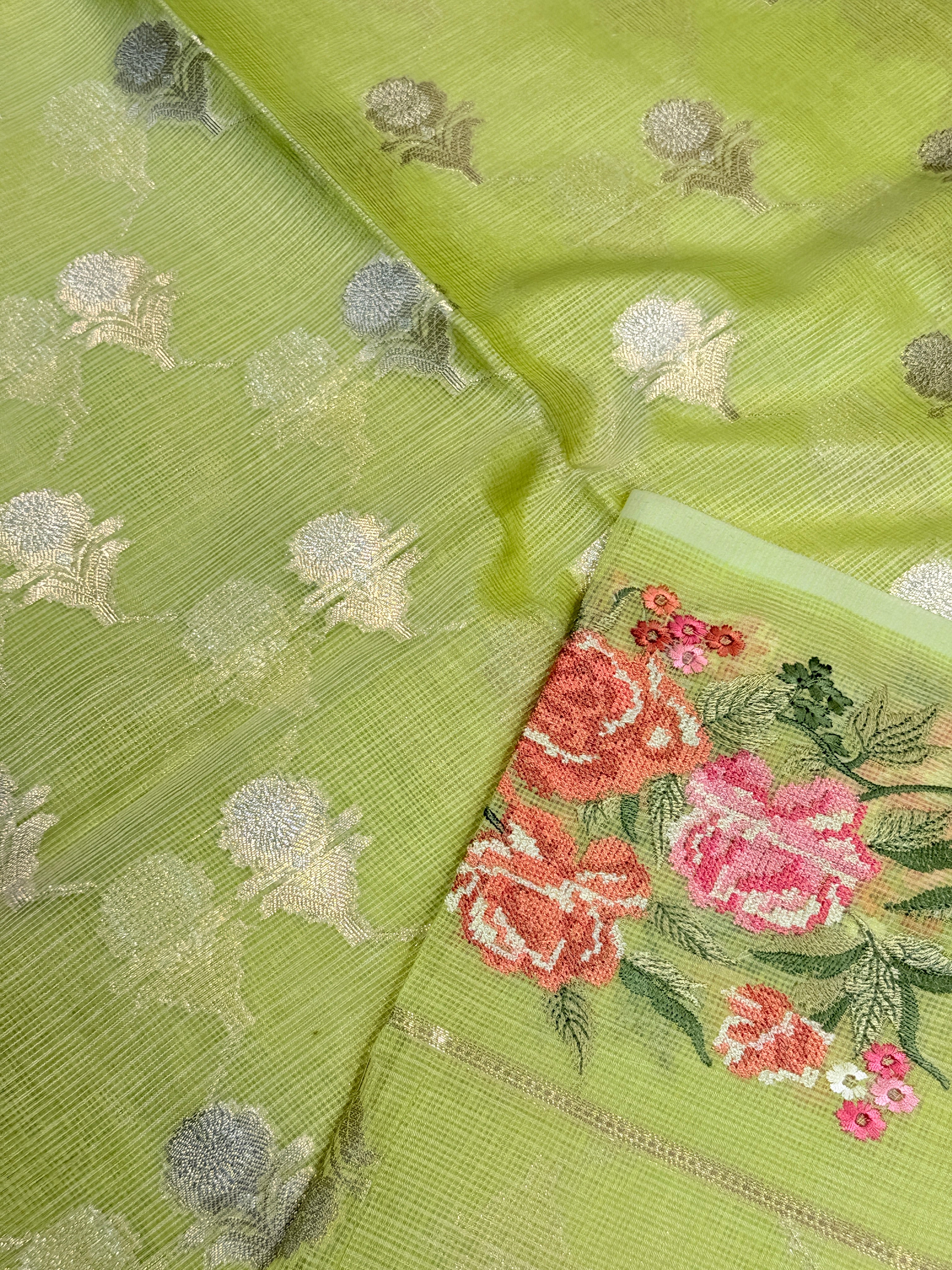 Kota Checks Deer Embroidery Saree