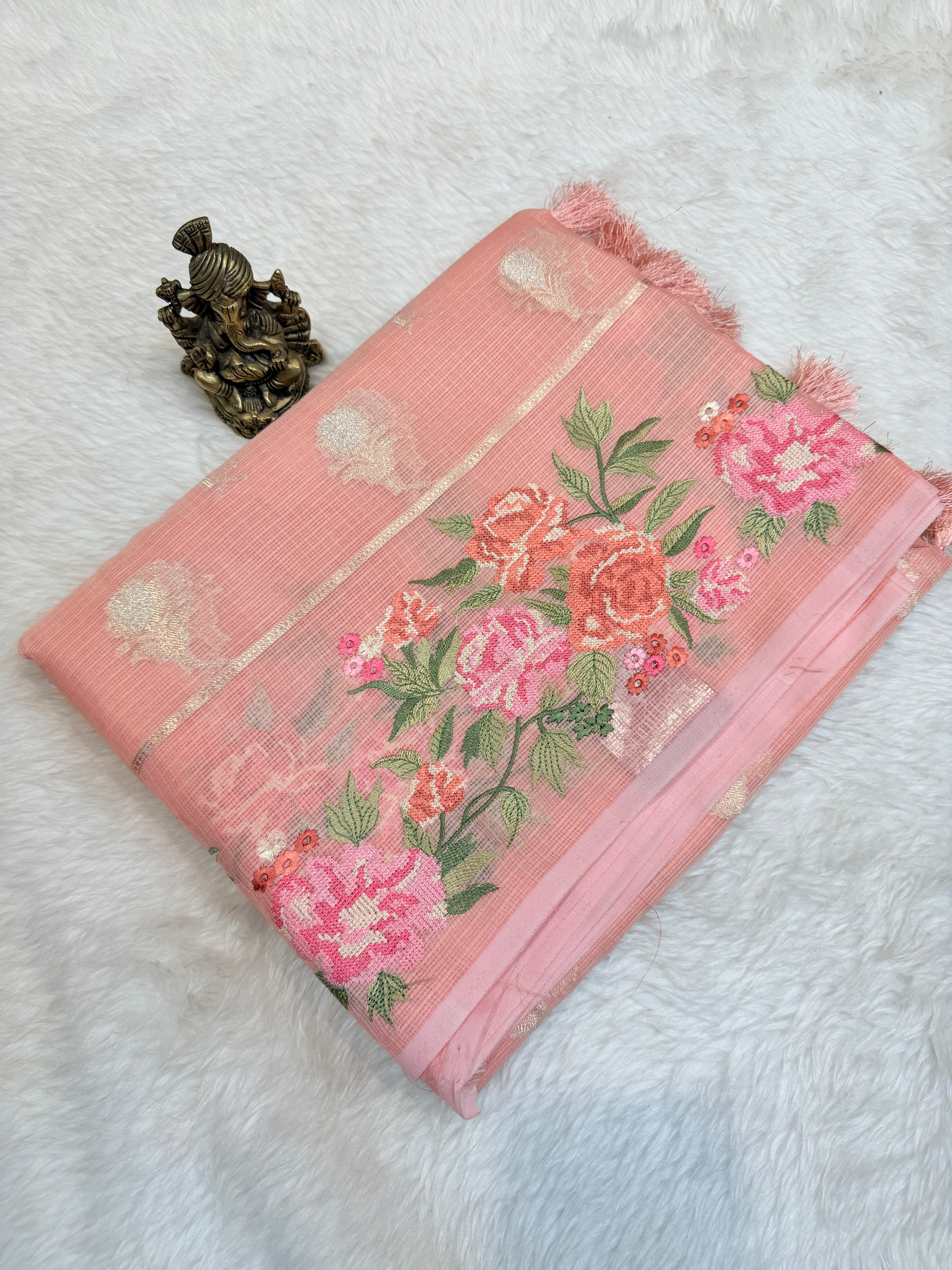 Kota Checks Deer Embroidery Saree