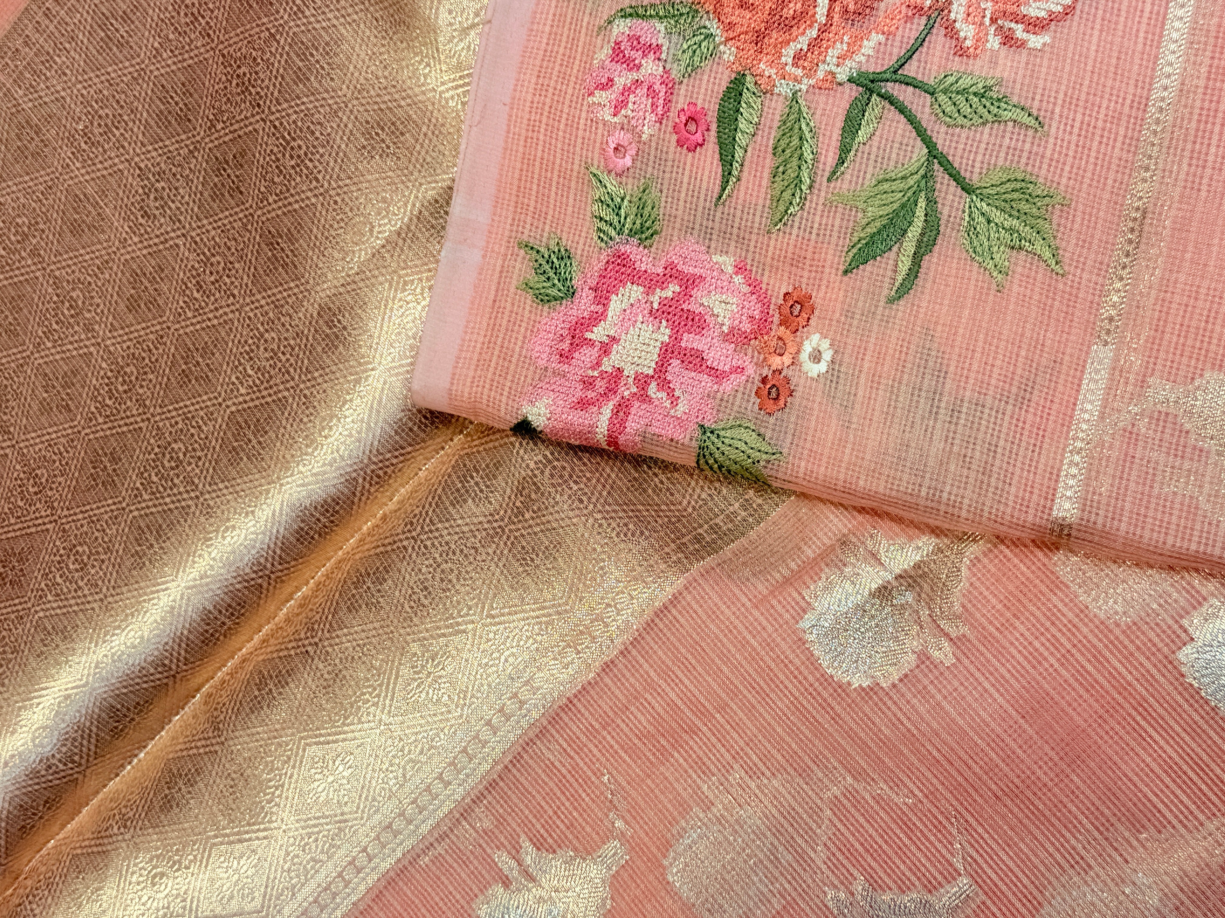 Kota Checks Embroidery Border