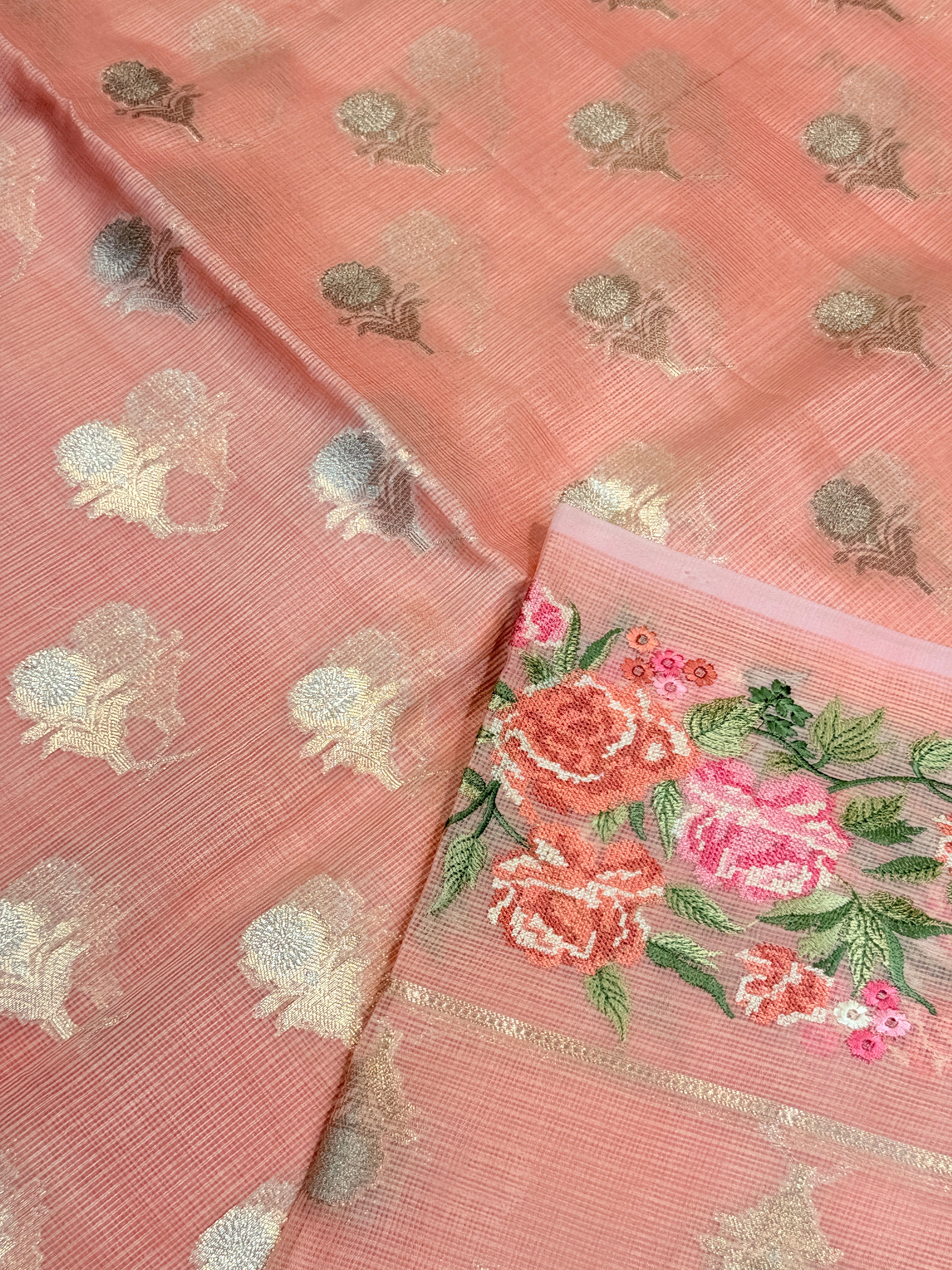 Kota Checks Embroidery Border