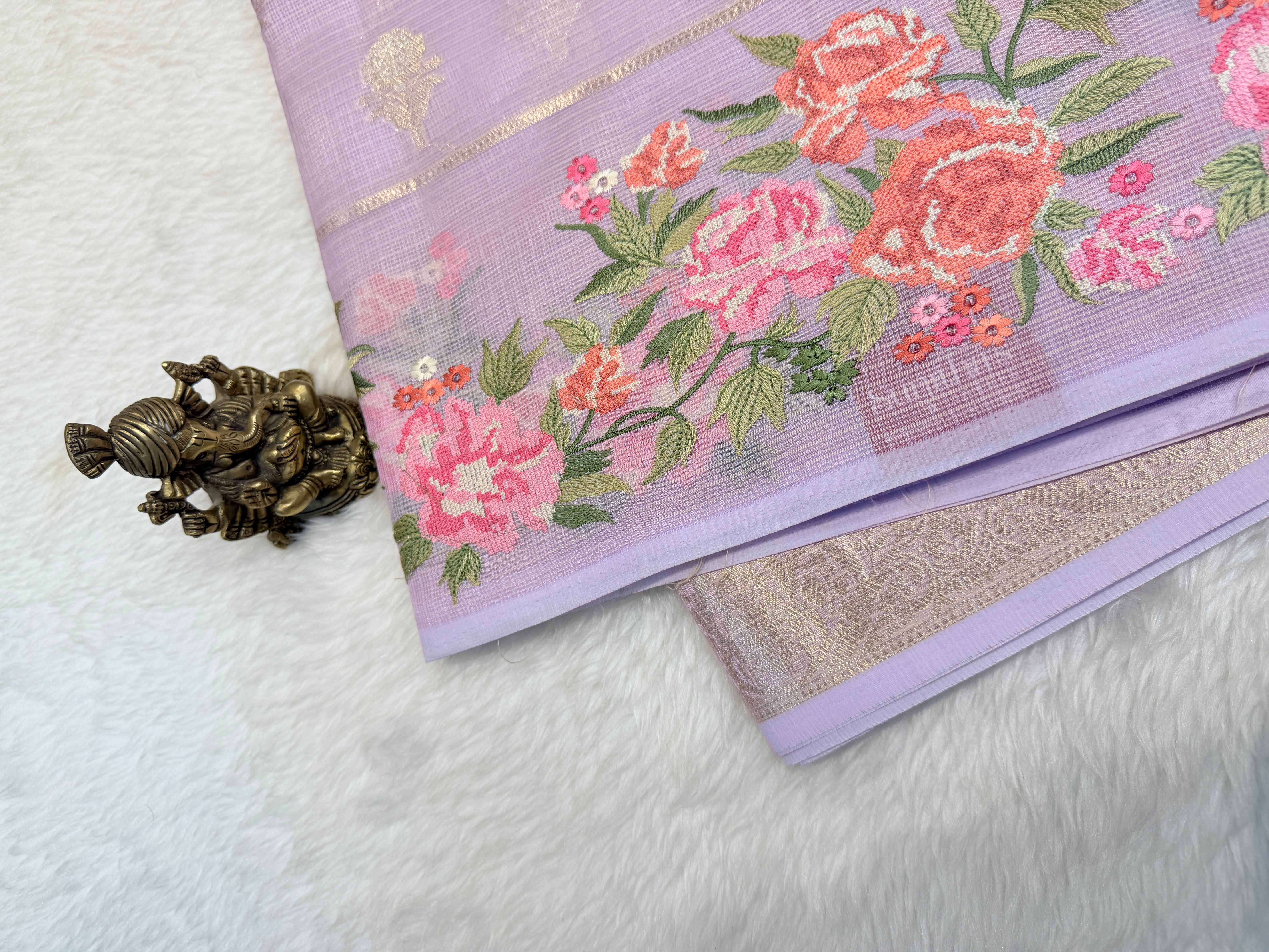 Kota Checks Embroidery Border