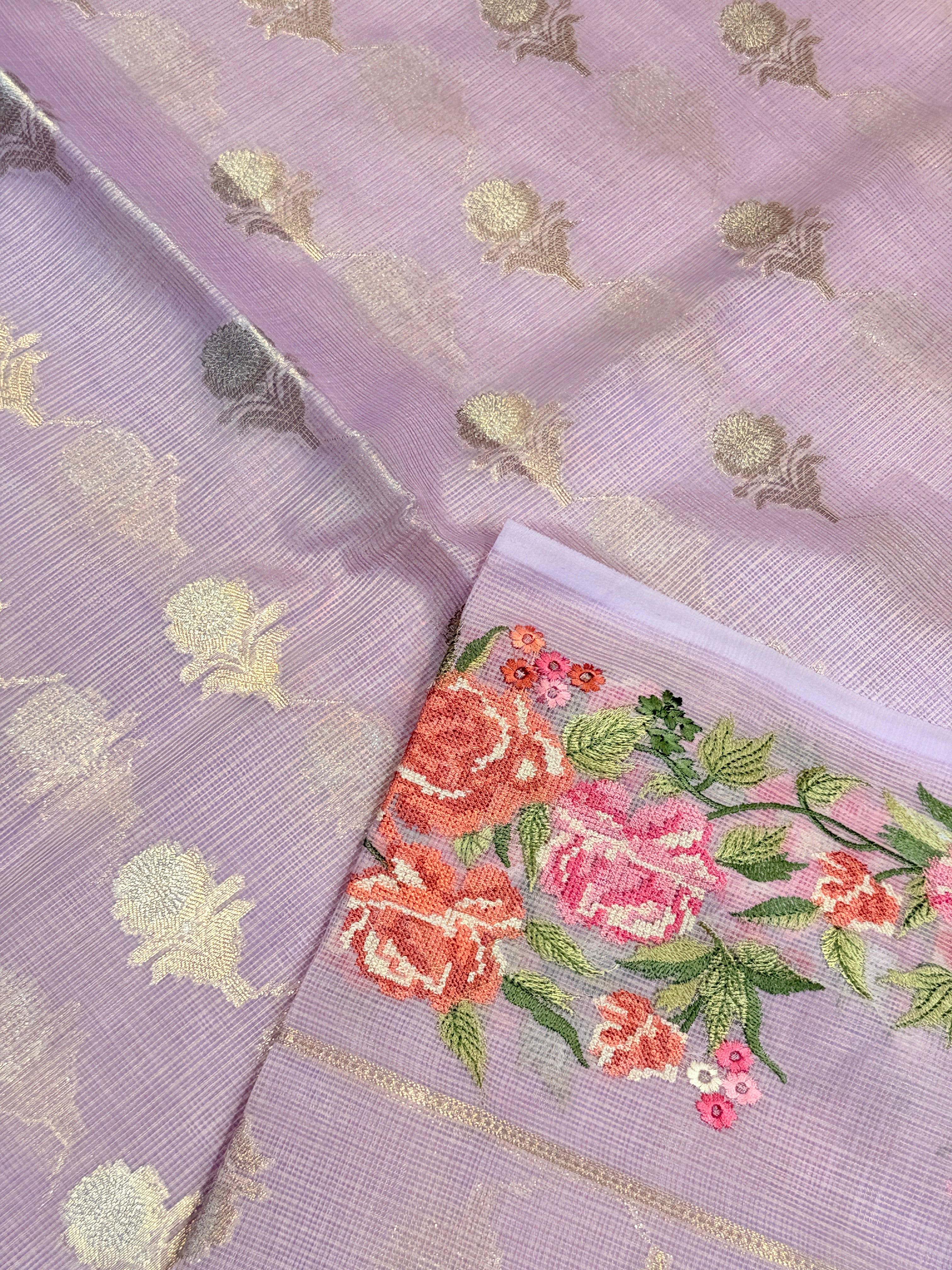 Kota Checks Embroidery Border