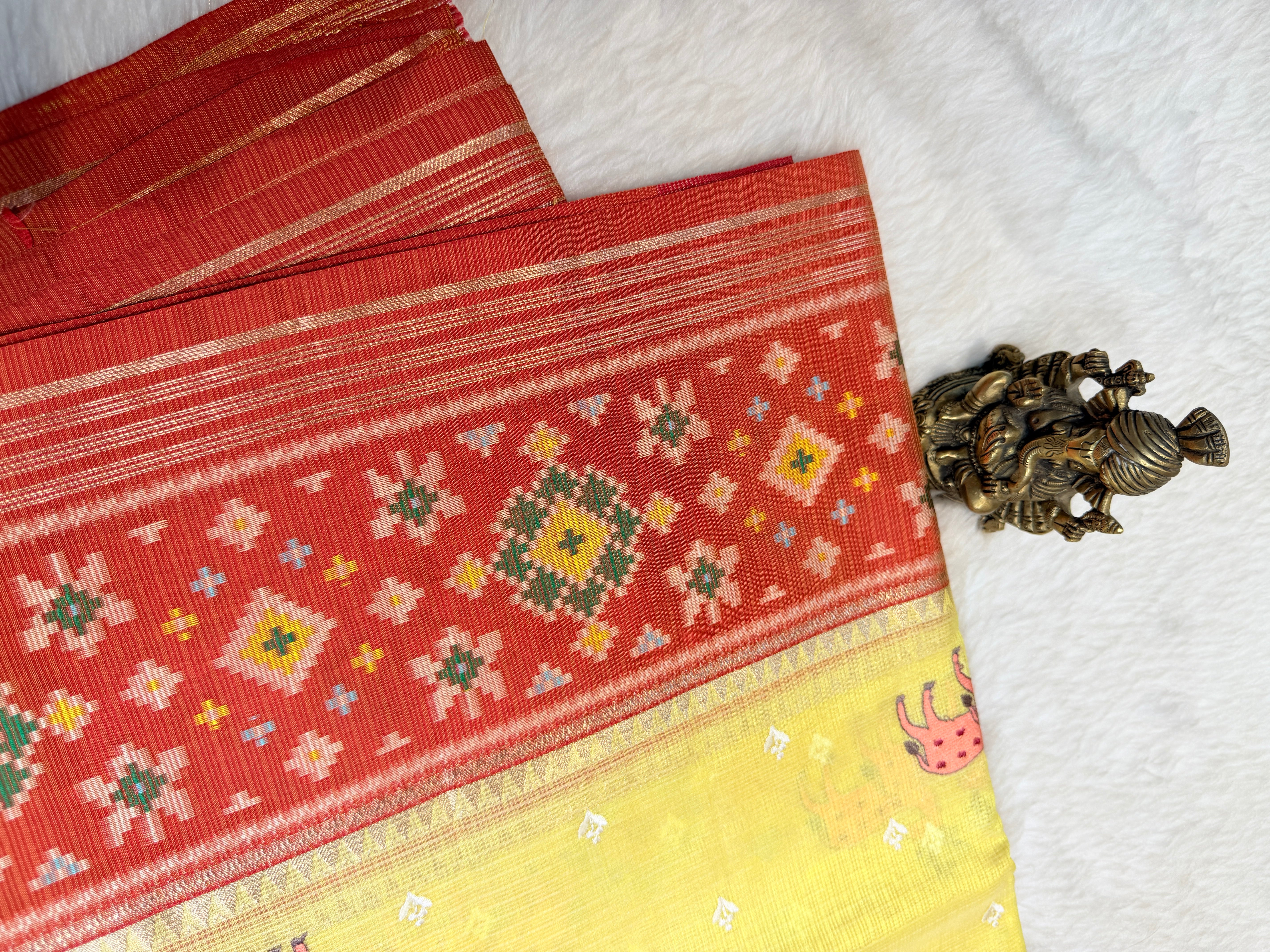 Kota Checks Deer Embroidery Saree