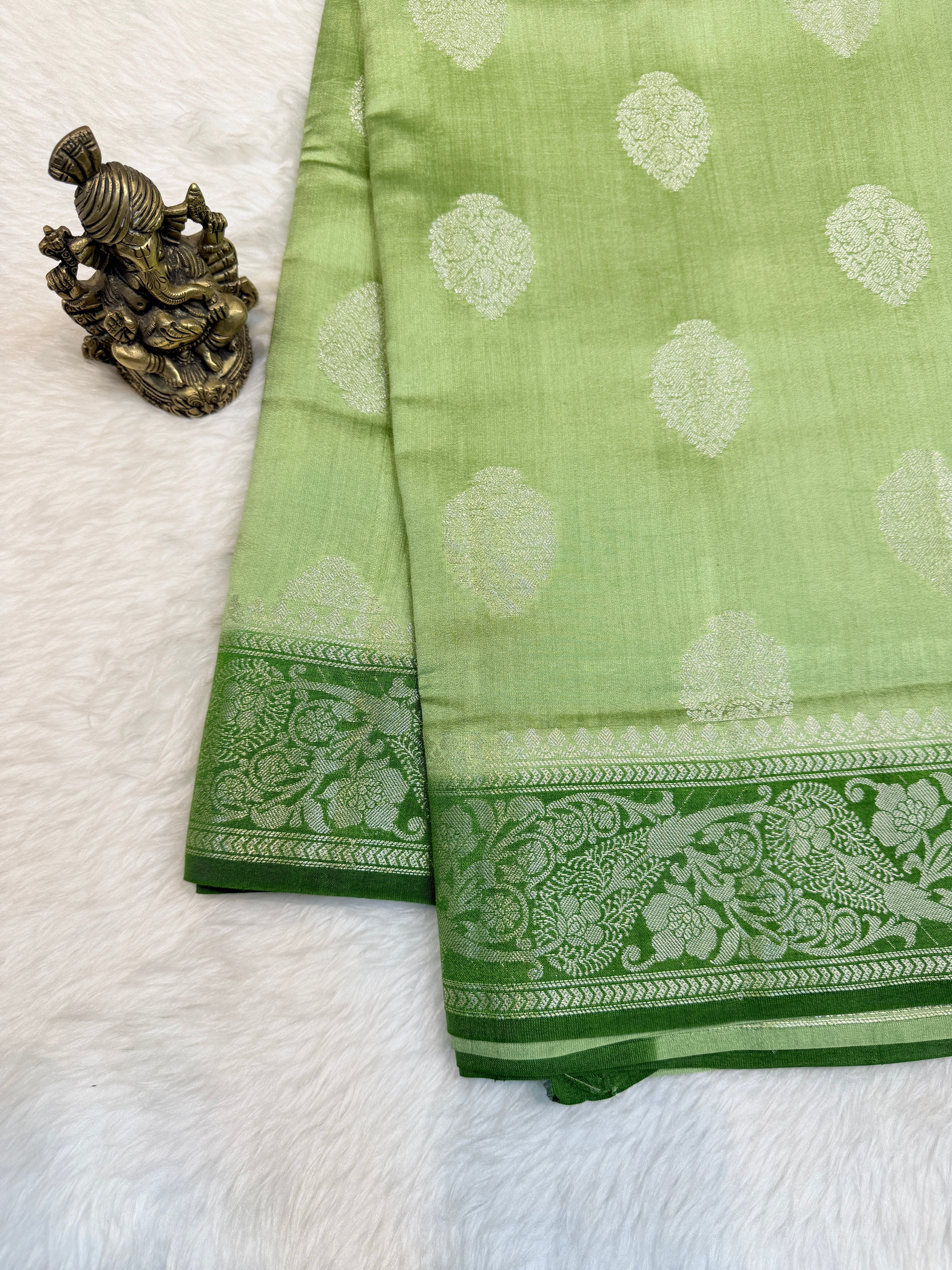 Pure Chiniya Banaras Silver Zari Silk