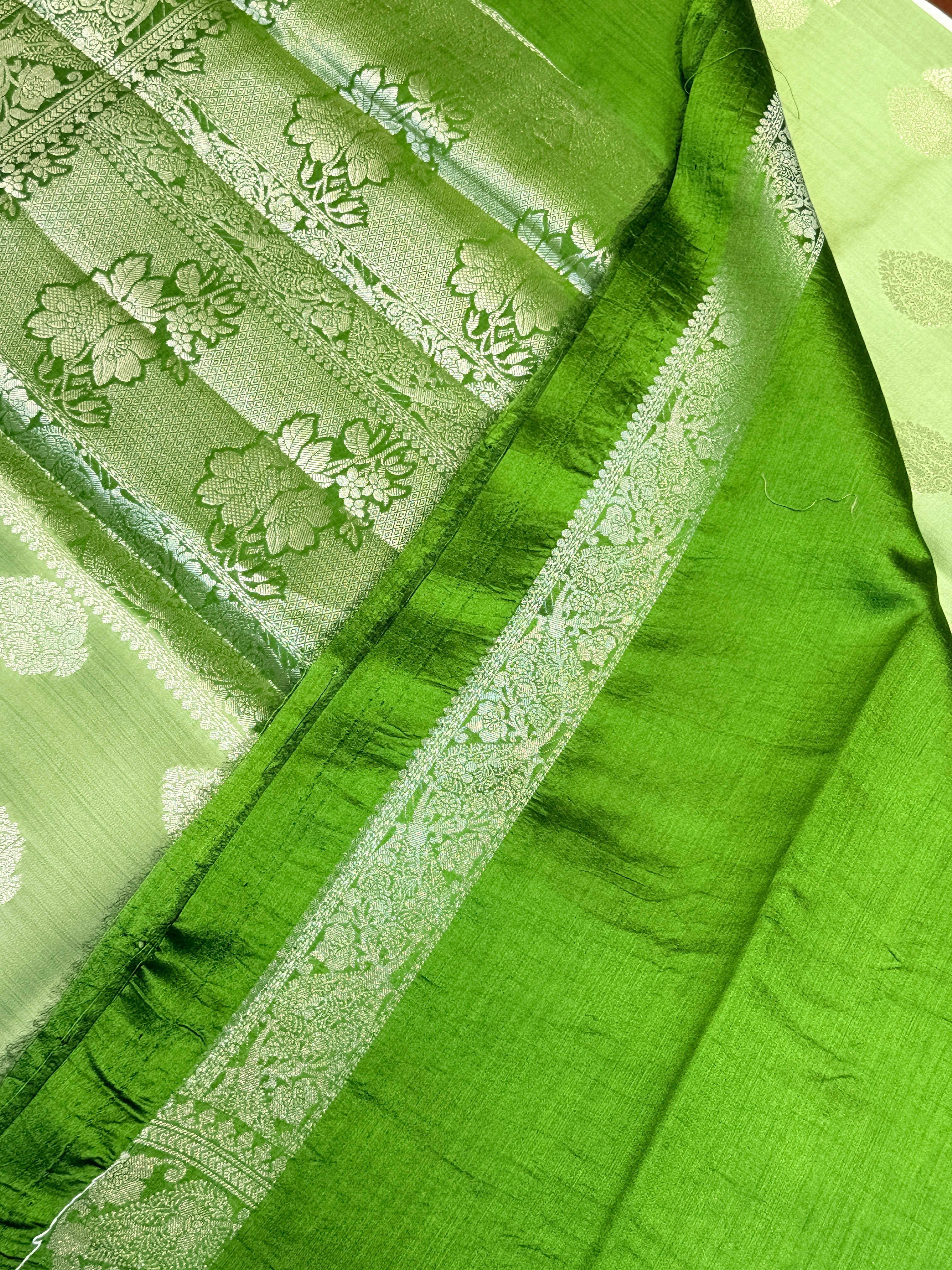Pure Chiniya Banaras Silver Zari Silk