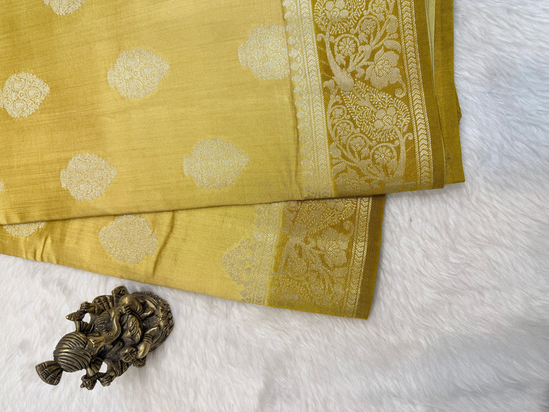 Pure Chiniya Banaras Silver Zari Silk