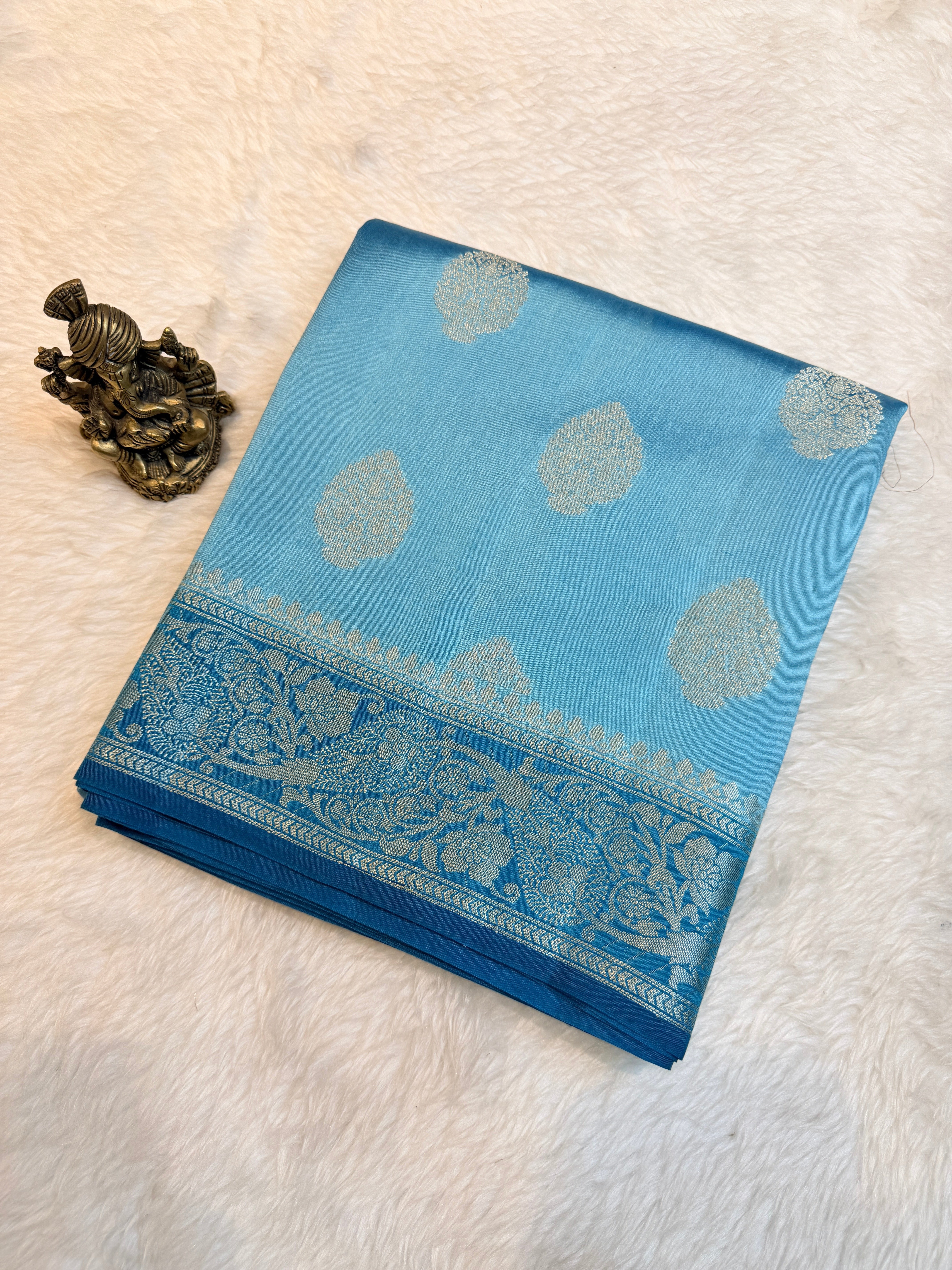 Pure Chiniya Banaras Silver Zari Silk