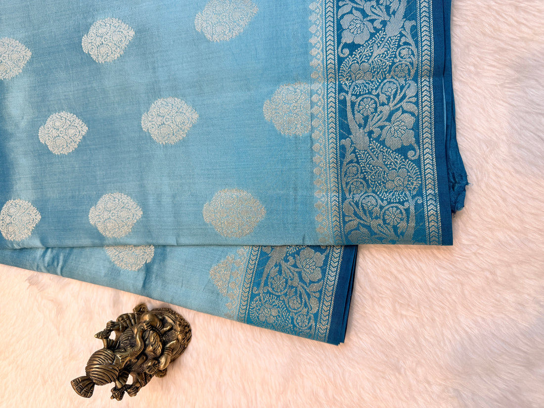Pure Chiniya Banaras Silver Zari Silk