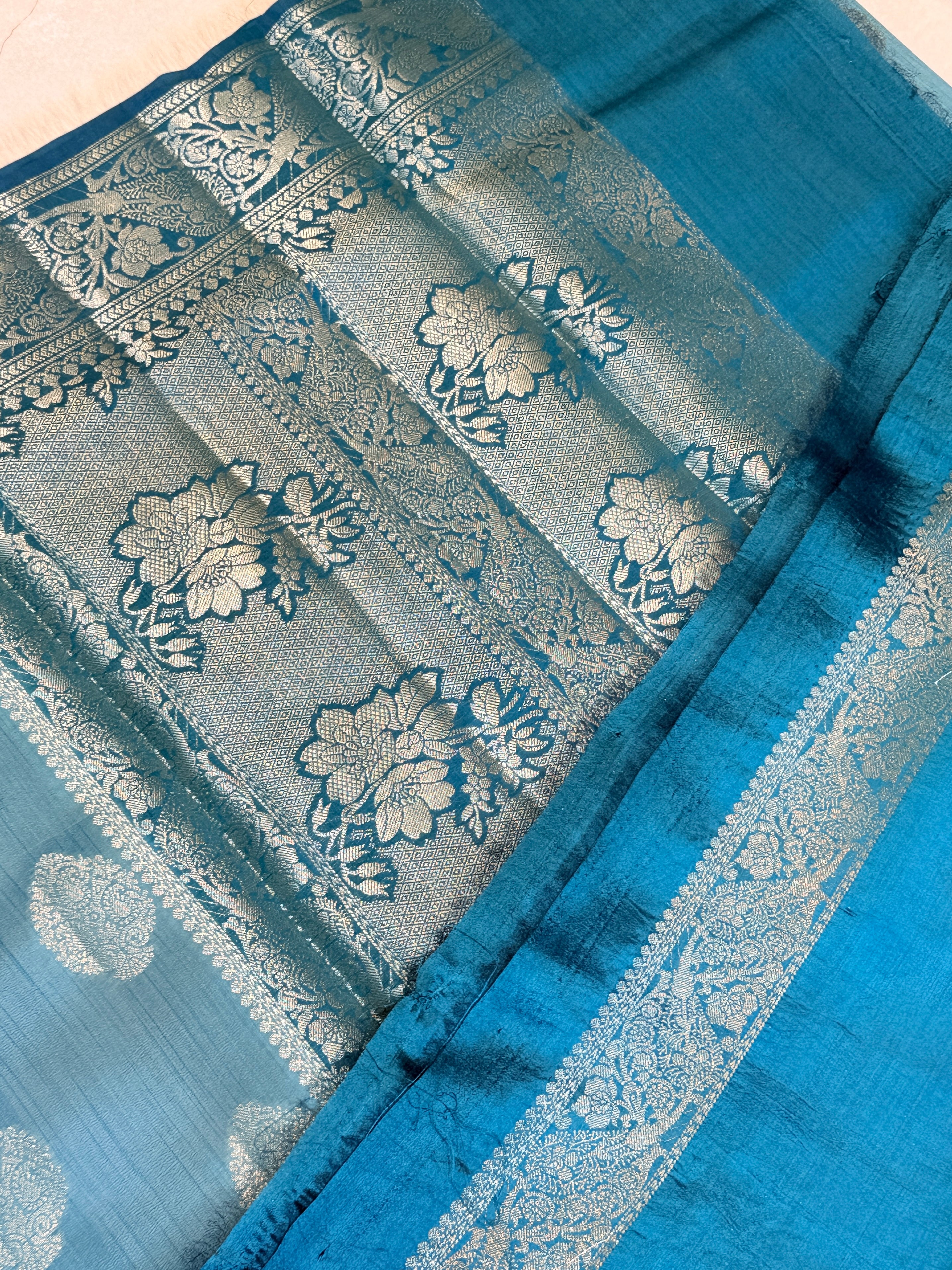 Pure Chiniya Banaras Silver Zari Silk