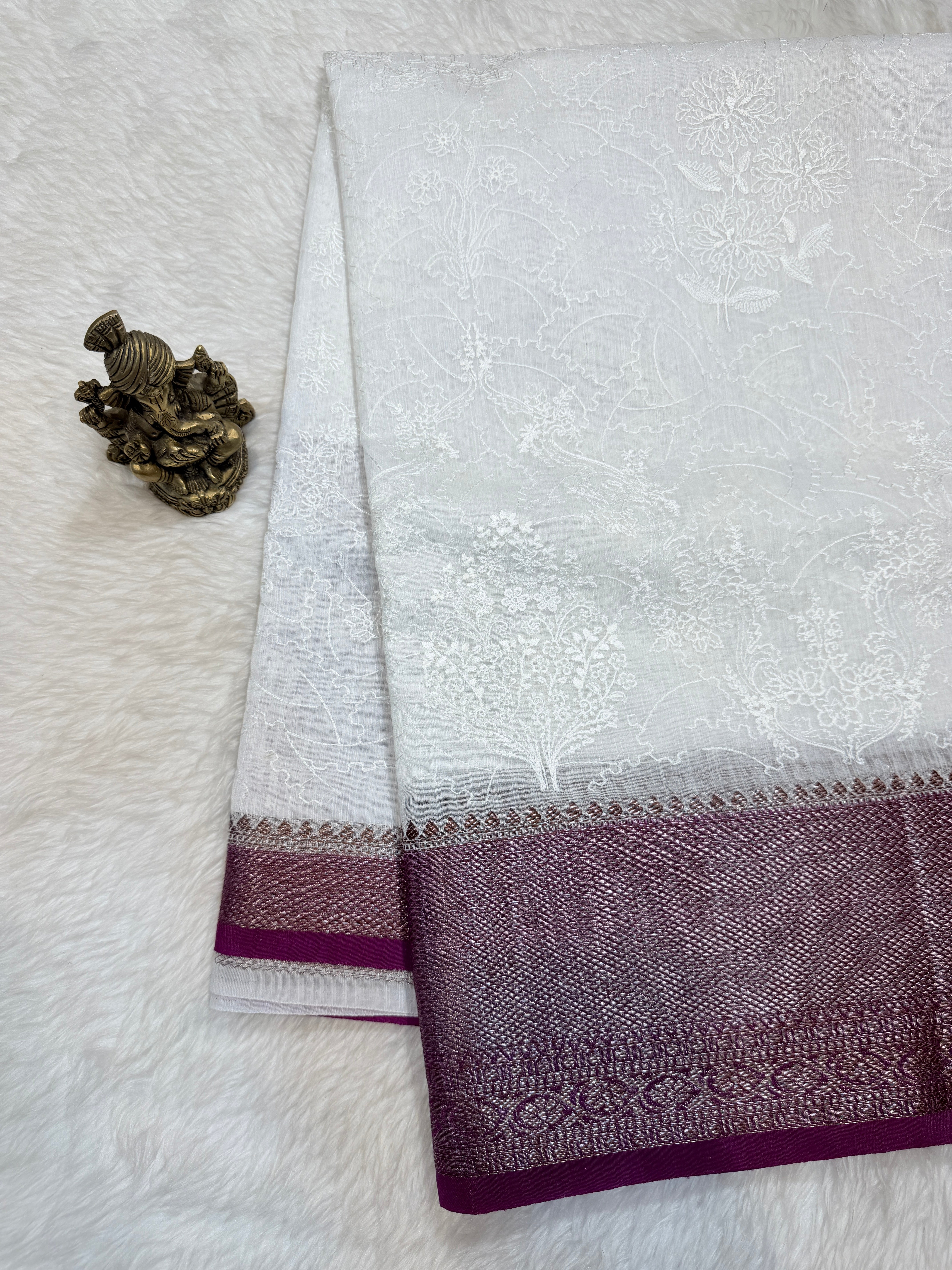 Tussar Banaras White