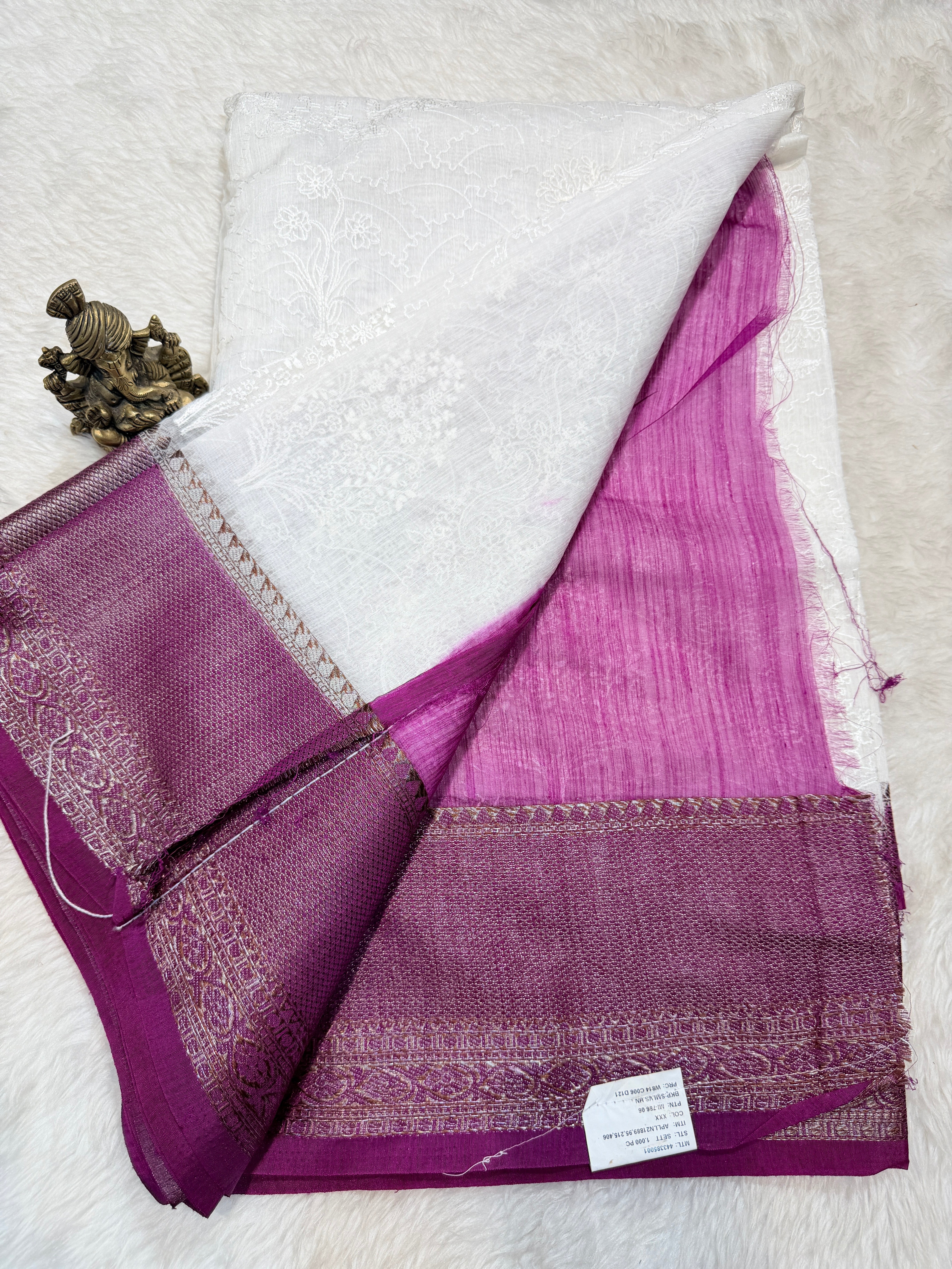 Tussar Banaras White