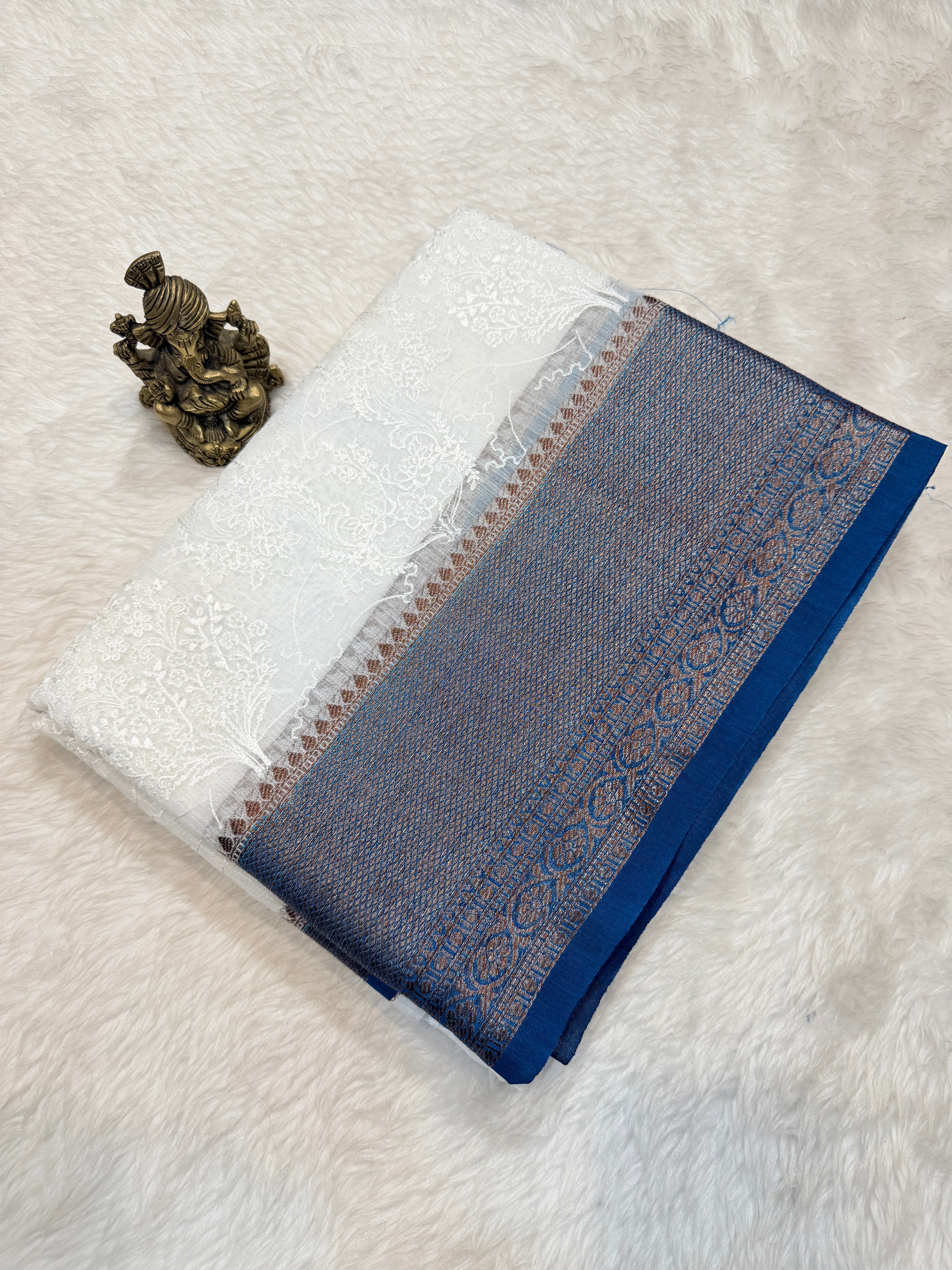 Tussar Banaras White